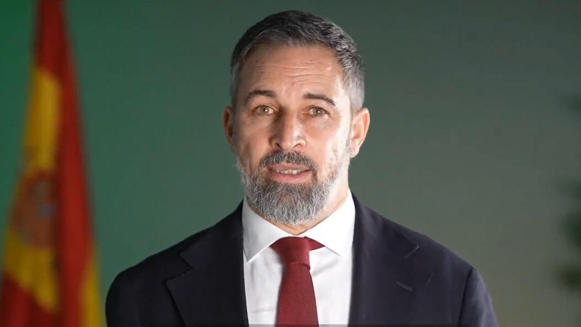 Un momento del vídeo de Santiago Abascal con su mensaje de fin de año