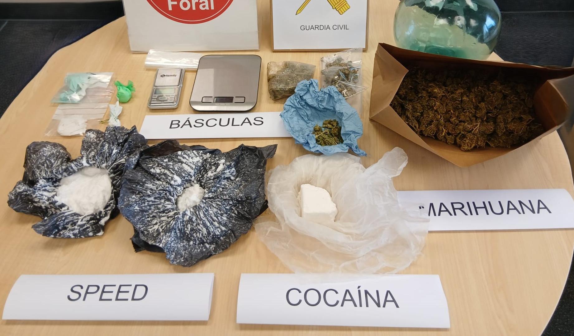 Droga incautada durante el registro