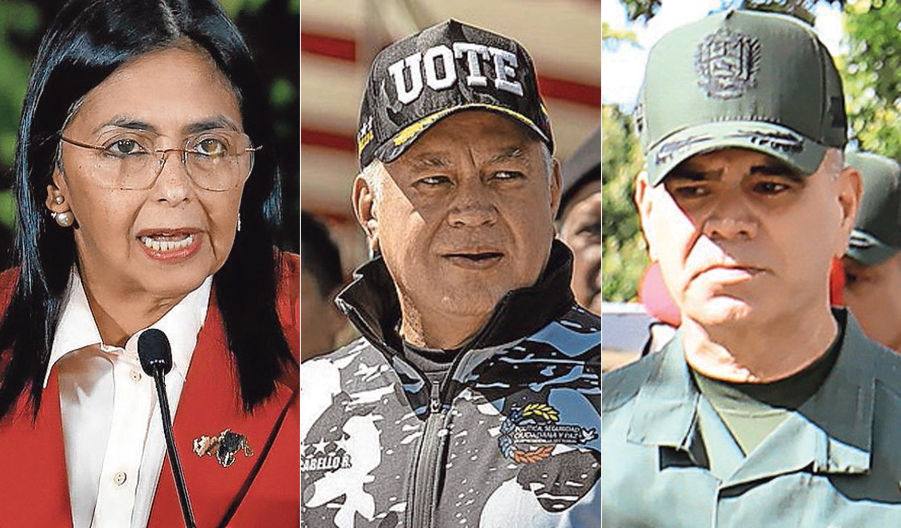Delcy Rodríguez, Diosdado Cabello y Vladimir Padrino