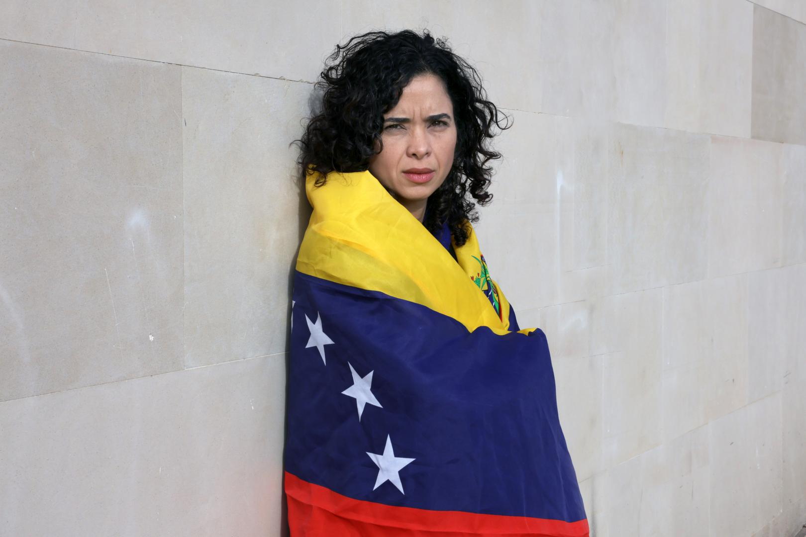 Arianna Arellano, vecina de la Comarca de Pamplona, esta domingo por la mañana.
