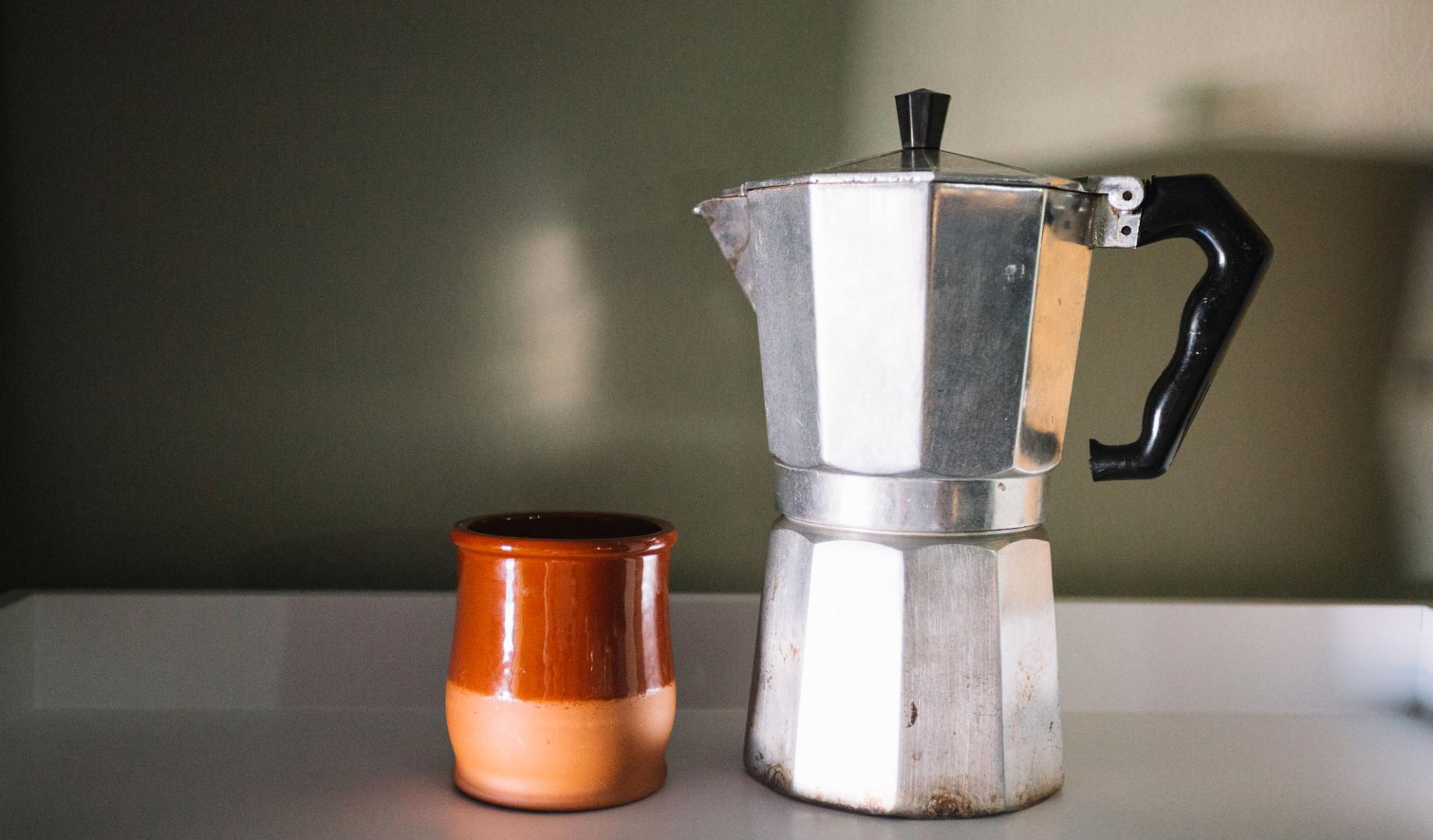 Imagen de archivo de una cafetera