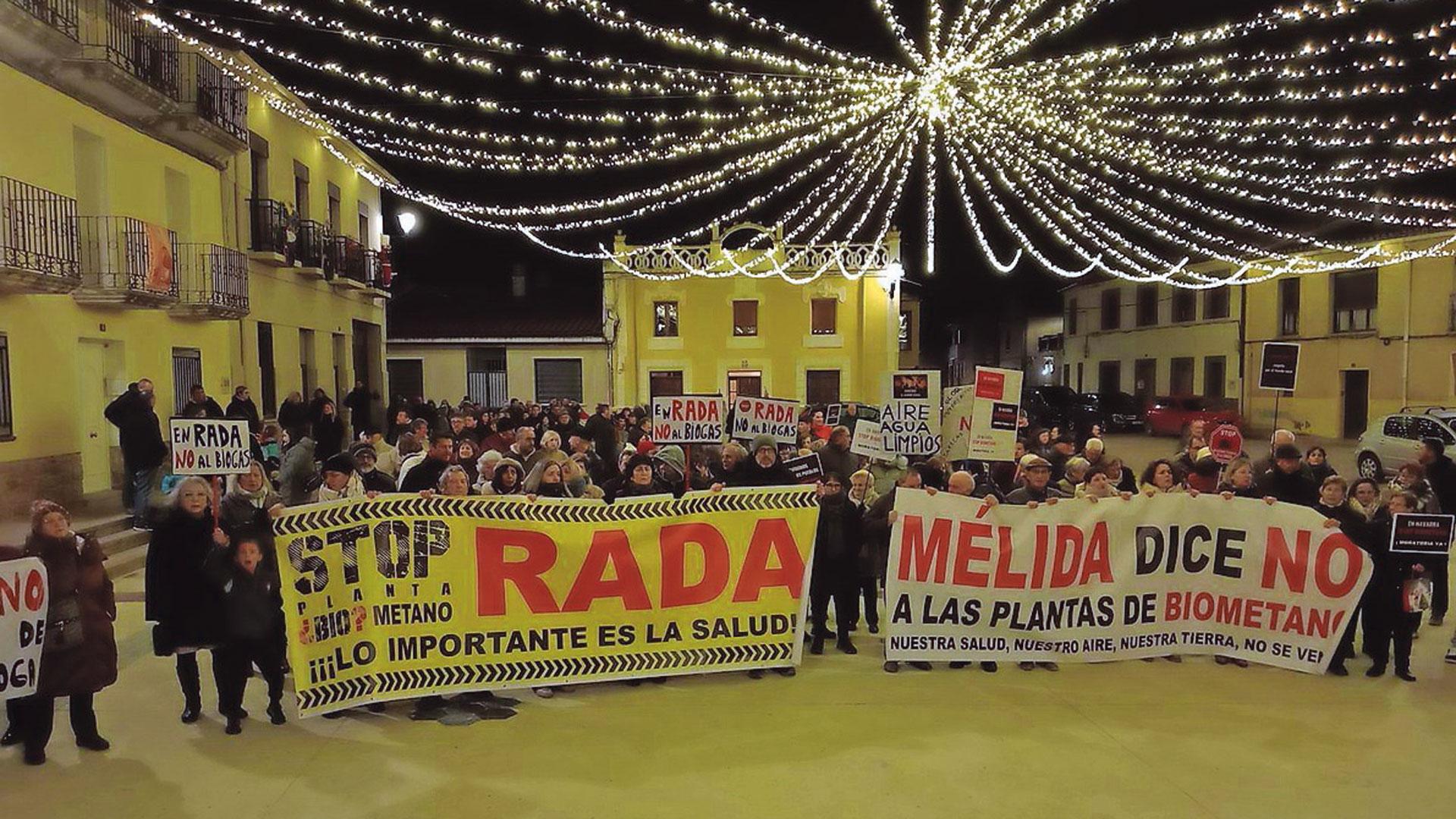 Un momento de la concentración celebrada estas pasadas Navidades en Mélida
