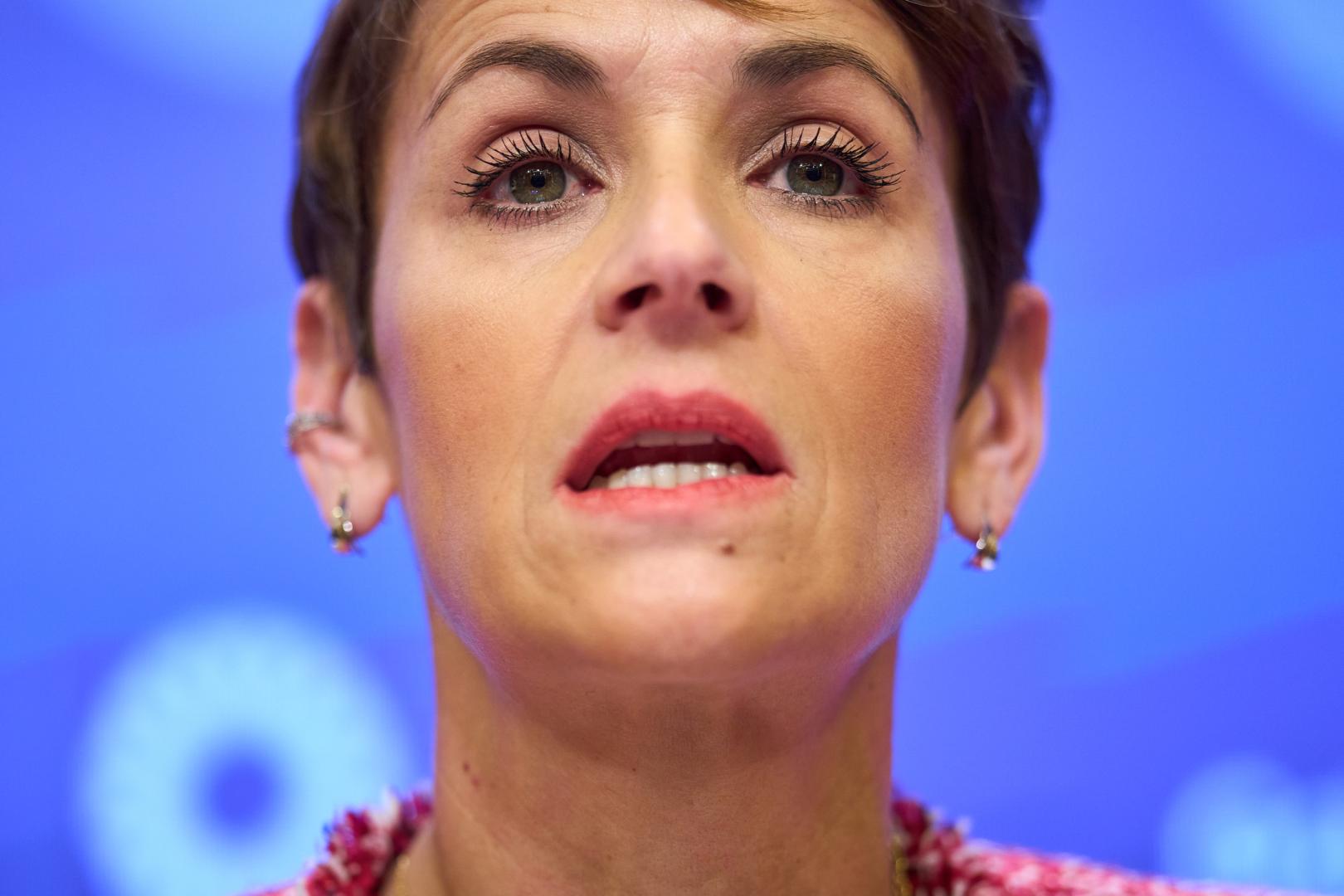 María Chivite, en su comparecencia pública del pasado jueves 8 de enero para anunciar los cambios en su gabinete