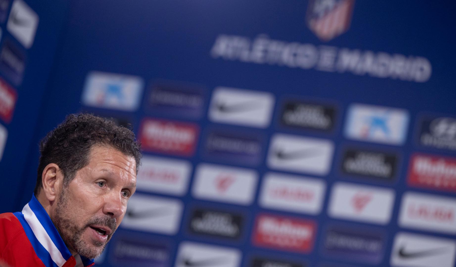 El entrenador del Atlético de Madrid, Diego Simeone