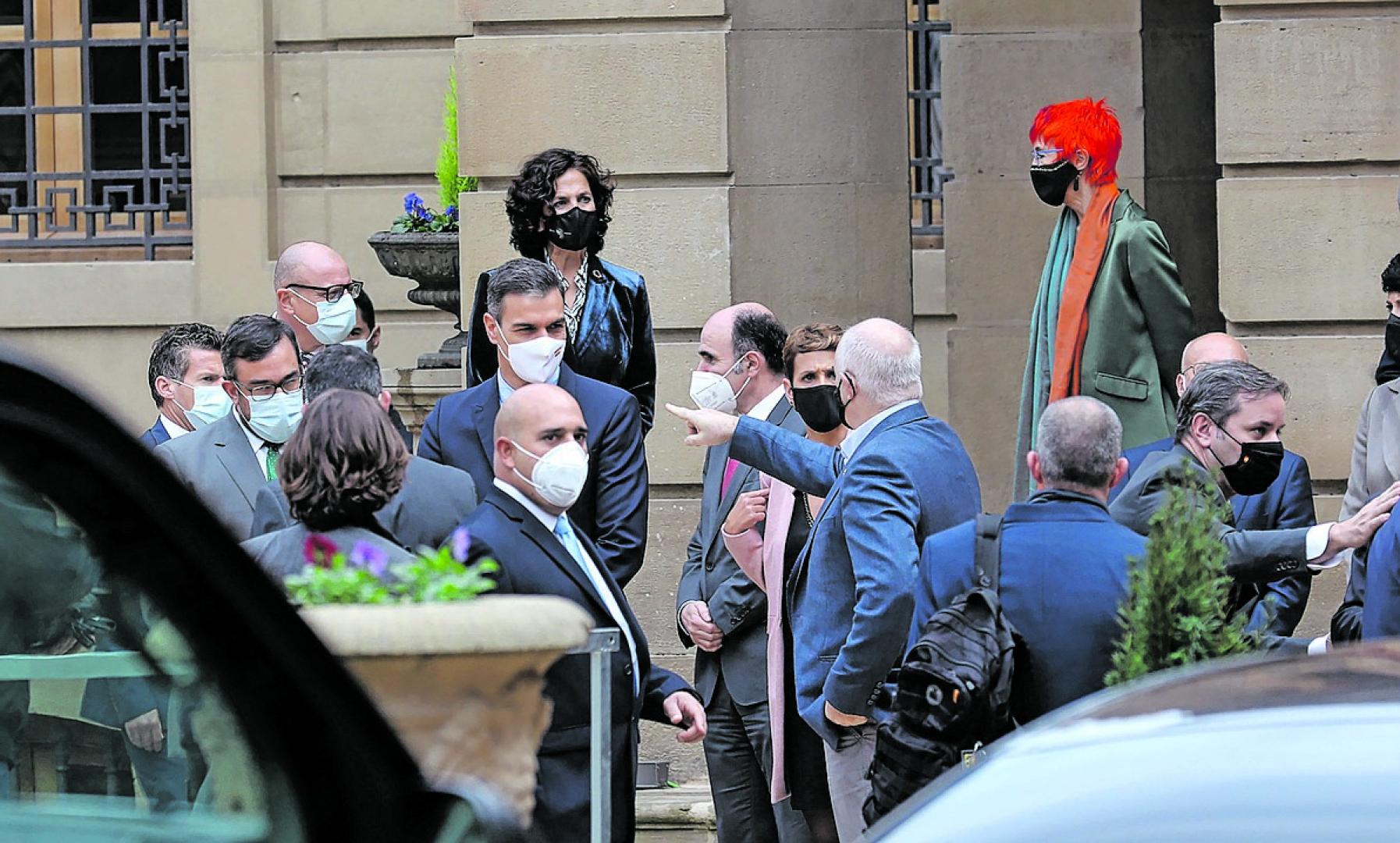 Visita de Pedro Sánchez a los jardines de la Diputación el 13 de noviembre de 2020