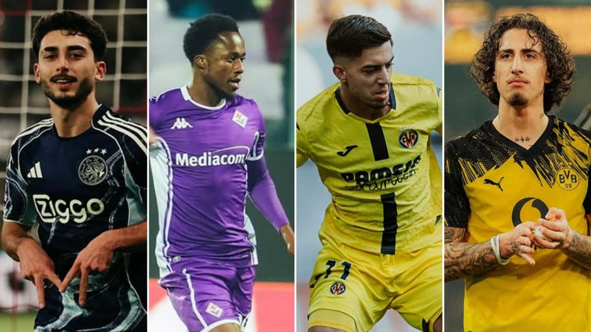 De izda. a dcha., Raúl Moro, Christian Kouamé, Illias Akhomach y Fabio Silva