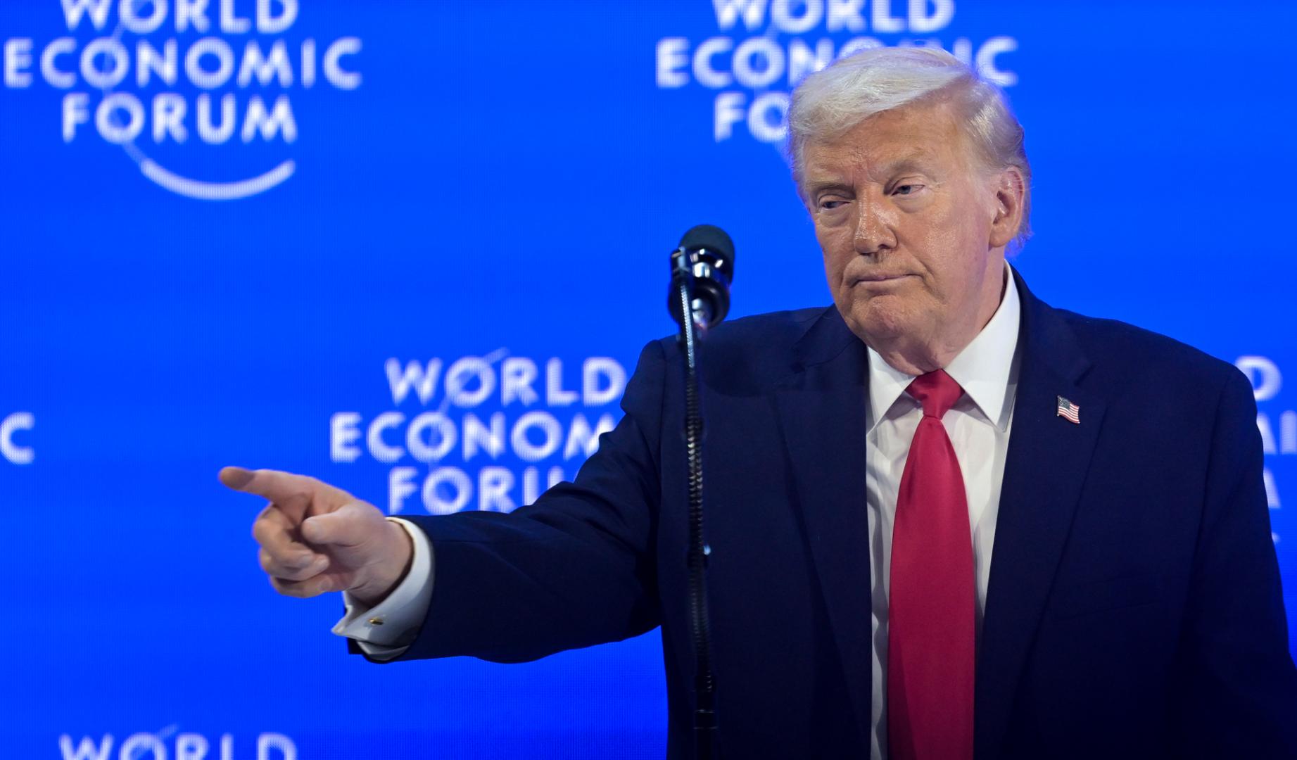 El presidente de Estados Unidos, Donald Trump, este miércoles en el Foro de Davos (Suiza)