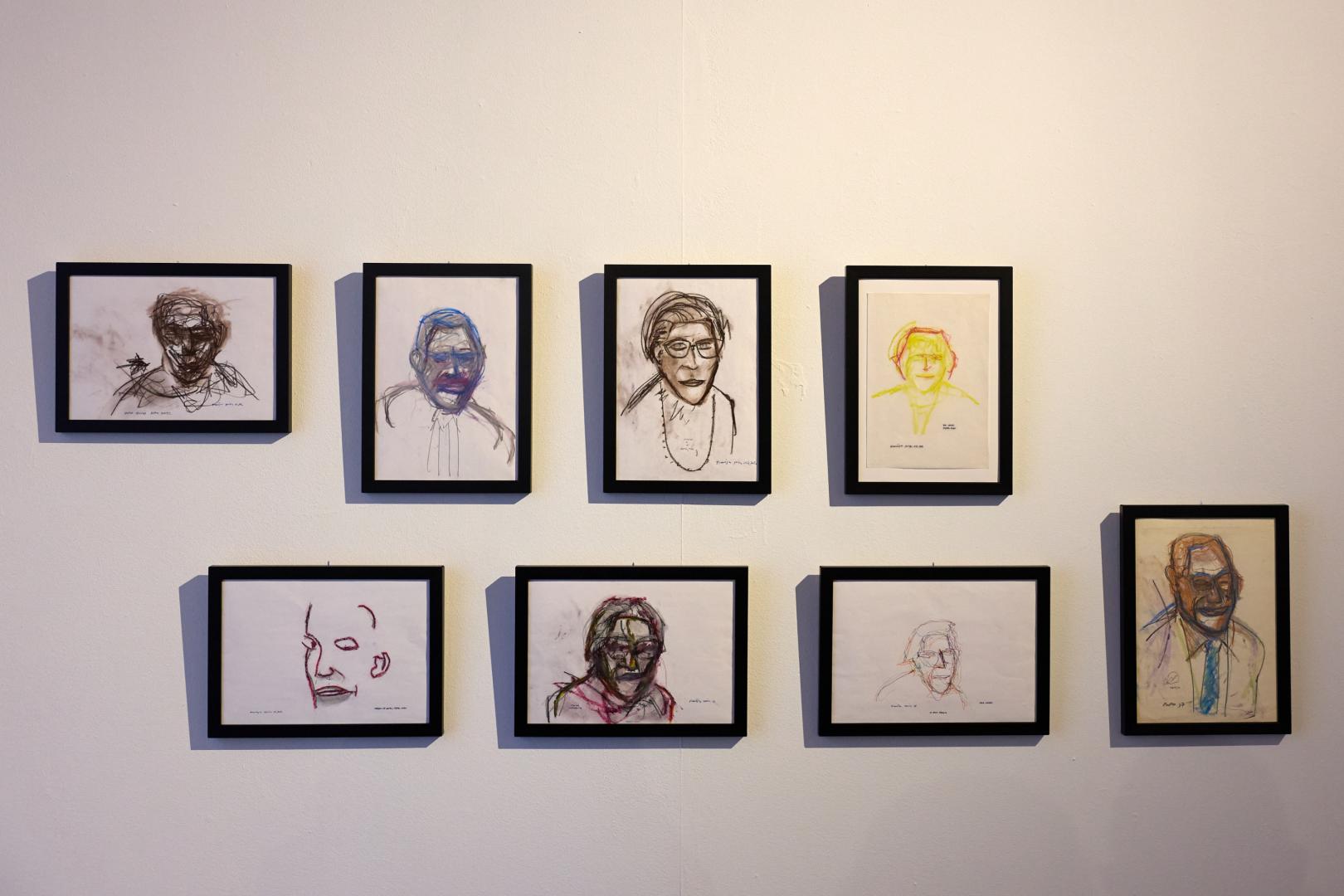 Algunos de los retratos hechos por Xabier Martínez Riazuelo que se pueden ver en la exposición del Condestable