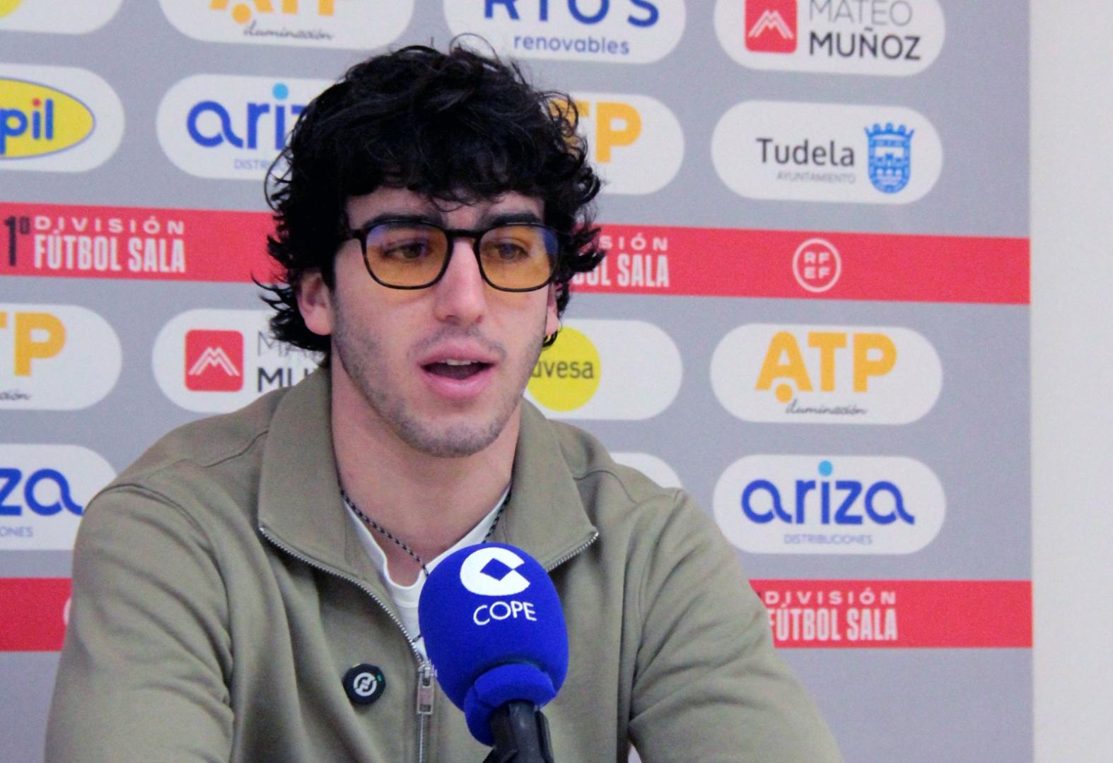 Alberto Lahuerta, en su despedida del Tudelano Ribera Navarra FS.