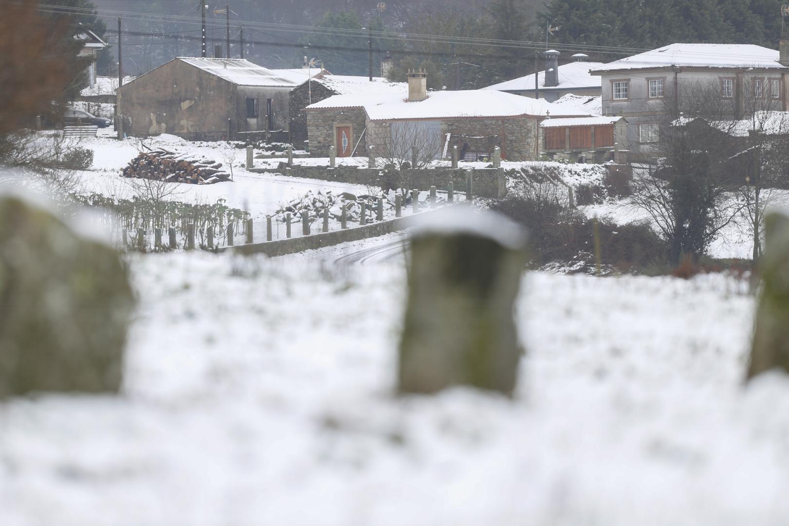 Lluvia, granizo y acumulaciones de nieve causadas por Ingrid en Galicia. En la imagen, Ludeiro