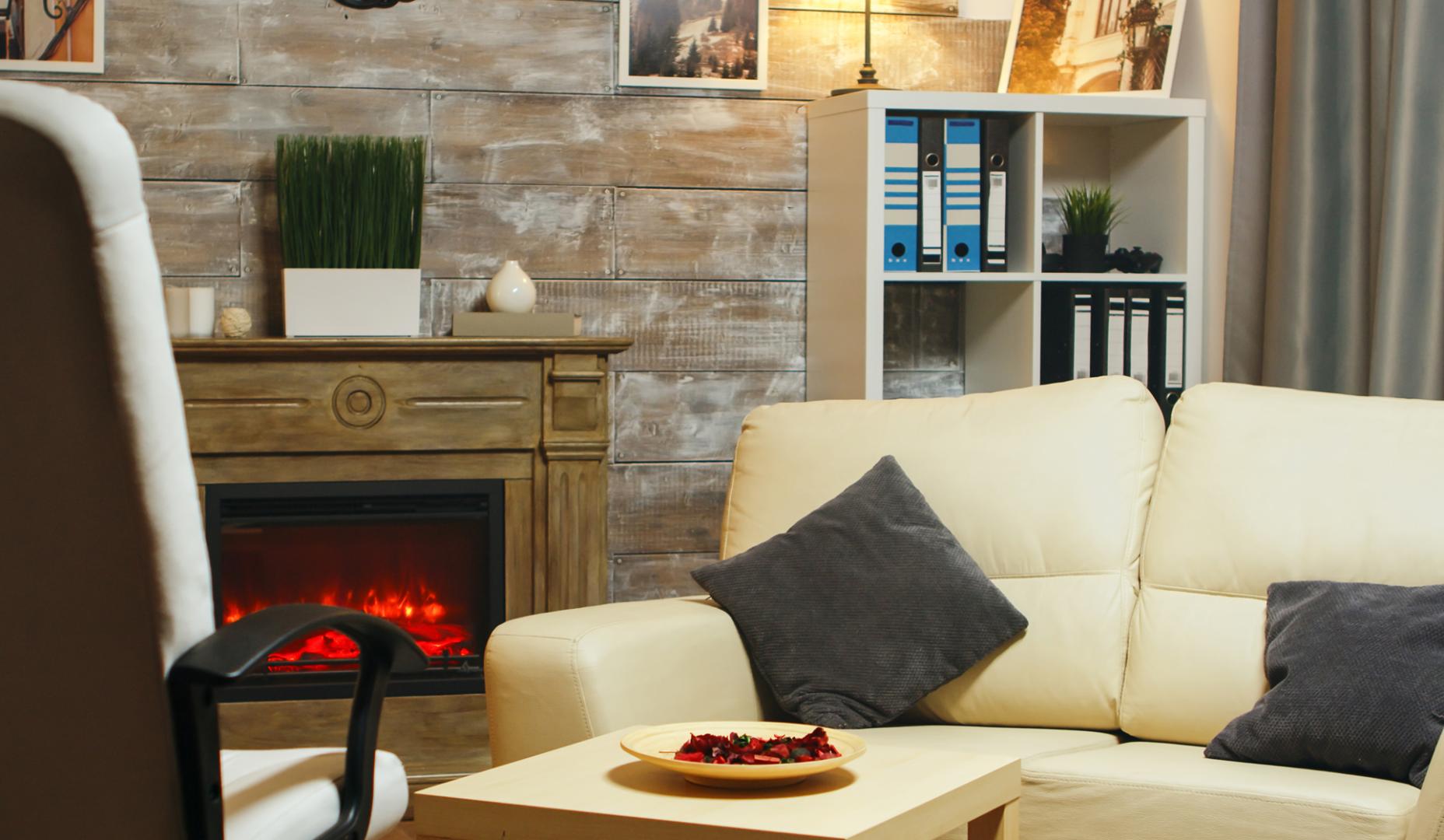 Salón con chimenea