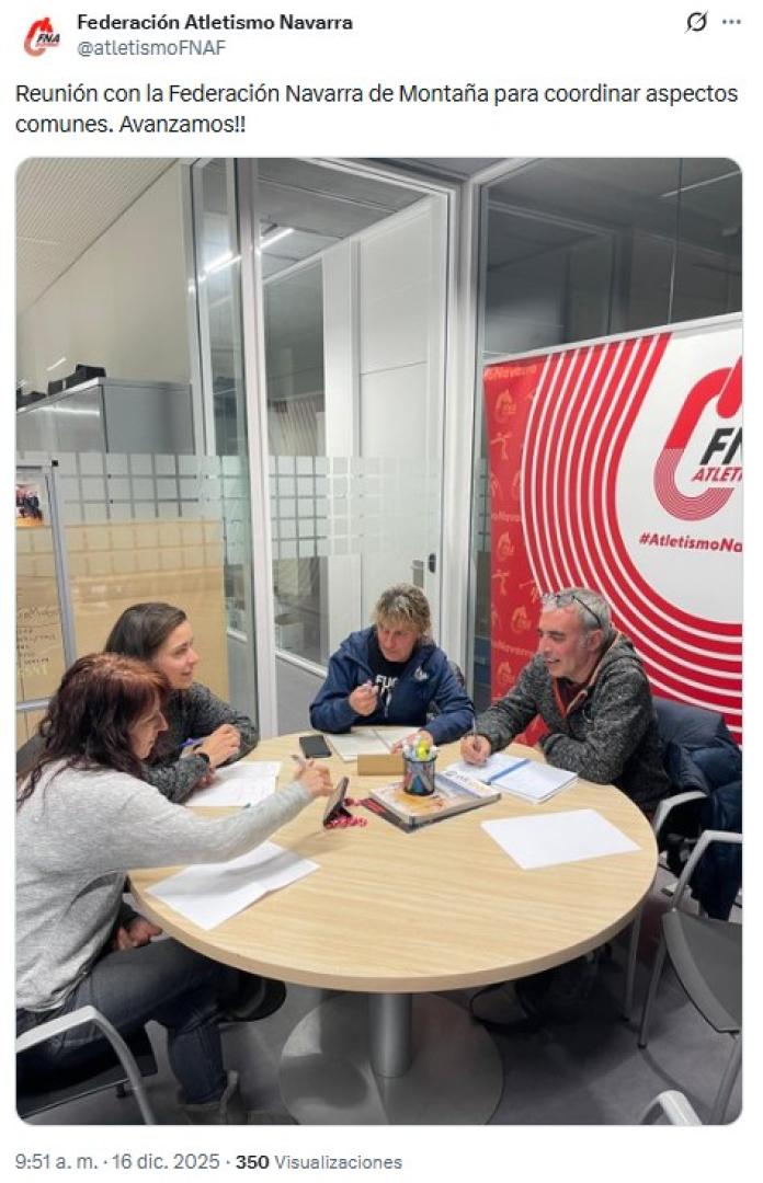Las federaciones navarras de atletismo y la de montaña y escalada han venido realizando reuniones para acercar posturas y trabajar en aspectos comunes