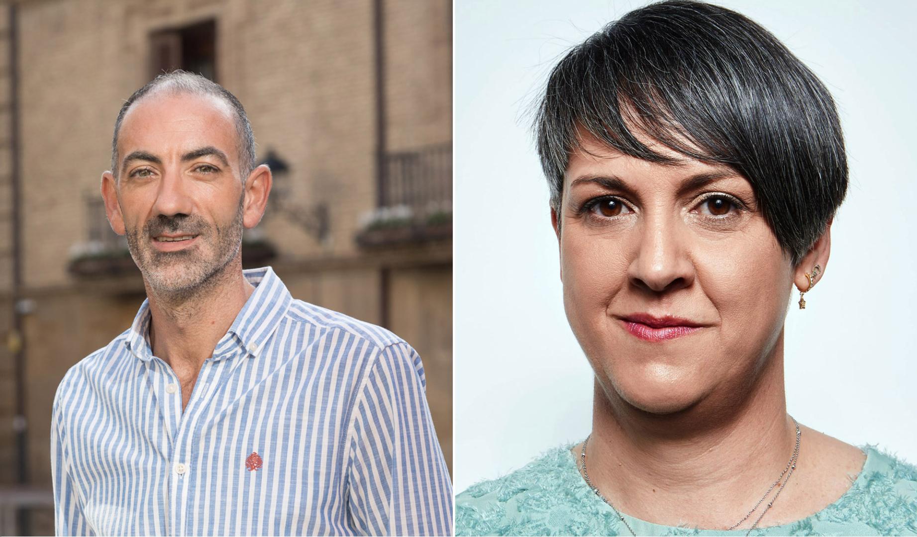 Gorka García (ACI), alcalde; Patricia Cueva, portavoz del PSN