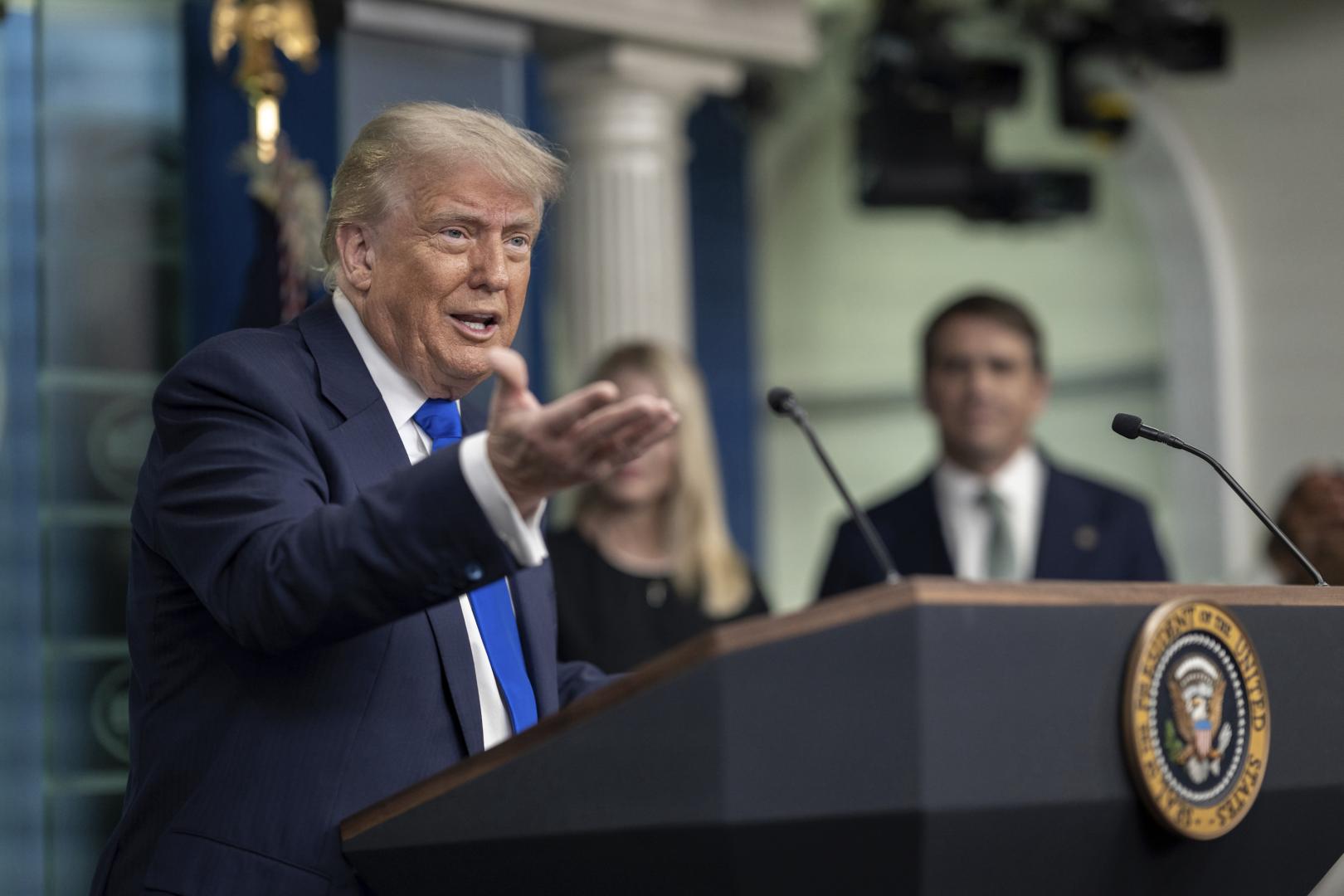 Donald Trump, durante una conferencia de prensa en la Casa Blanca.