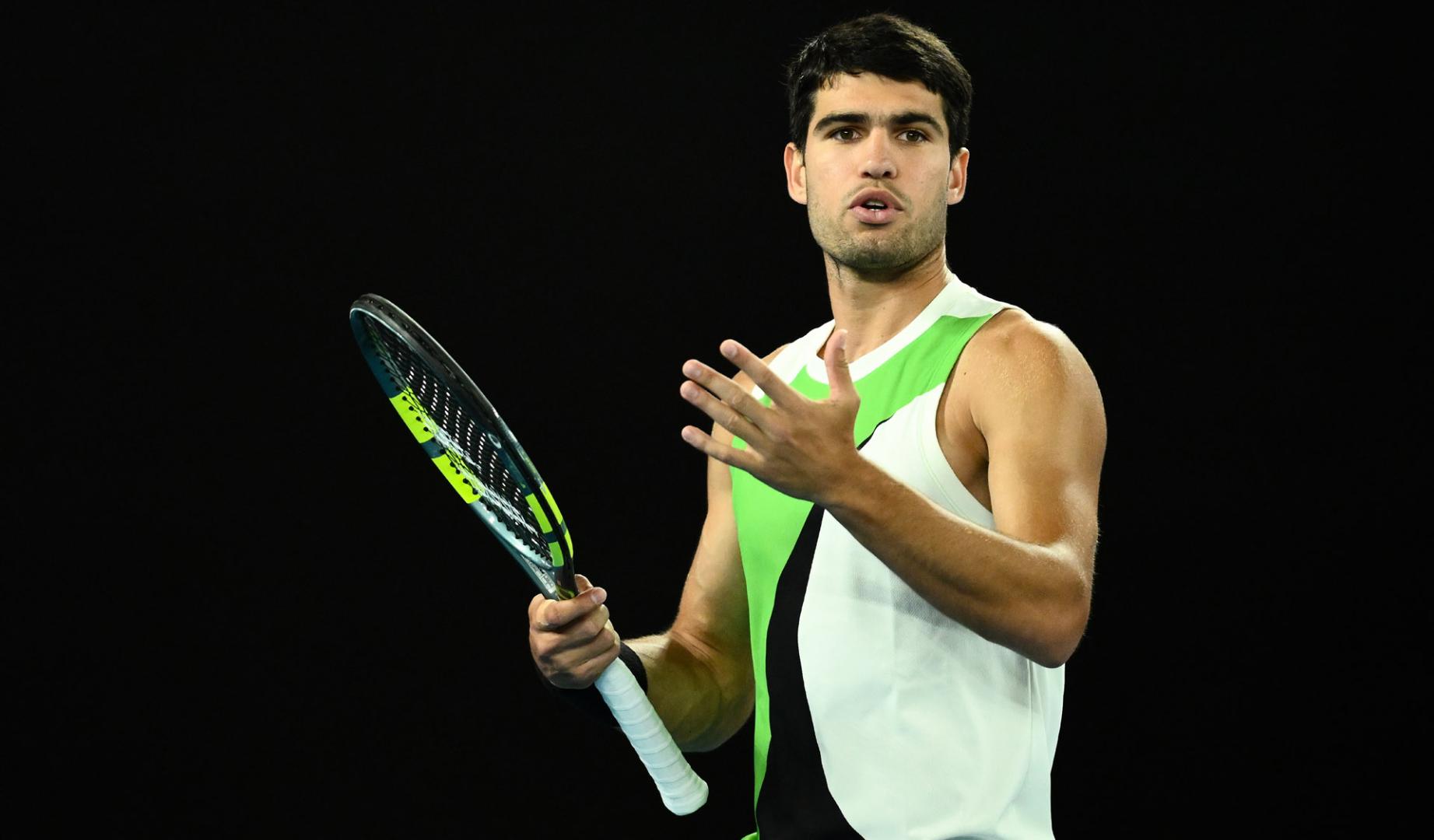 Carlos Alcaraz, durante la final del Abierto de Australia ante Djokovic