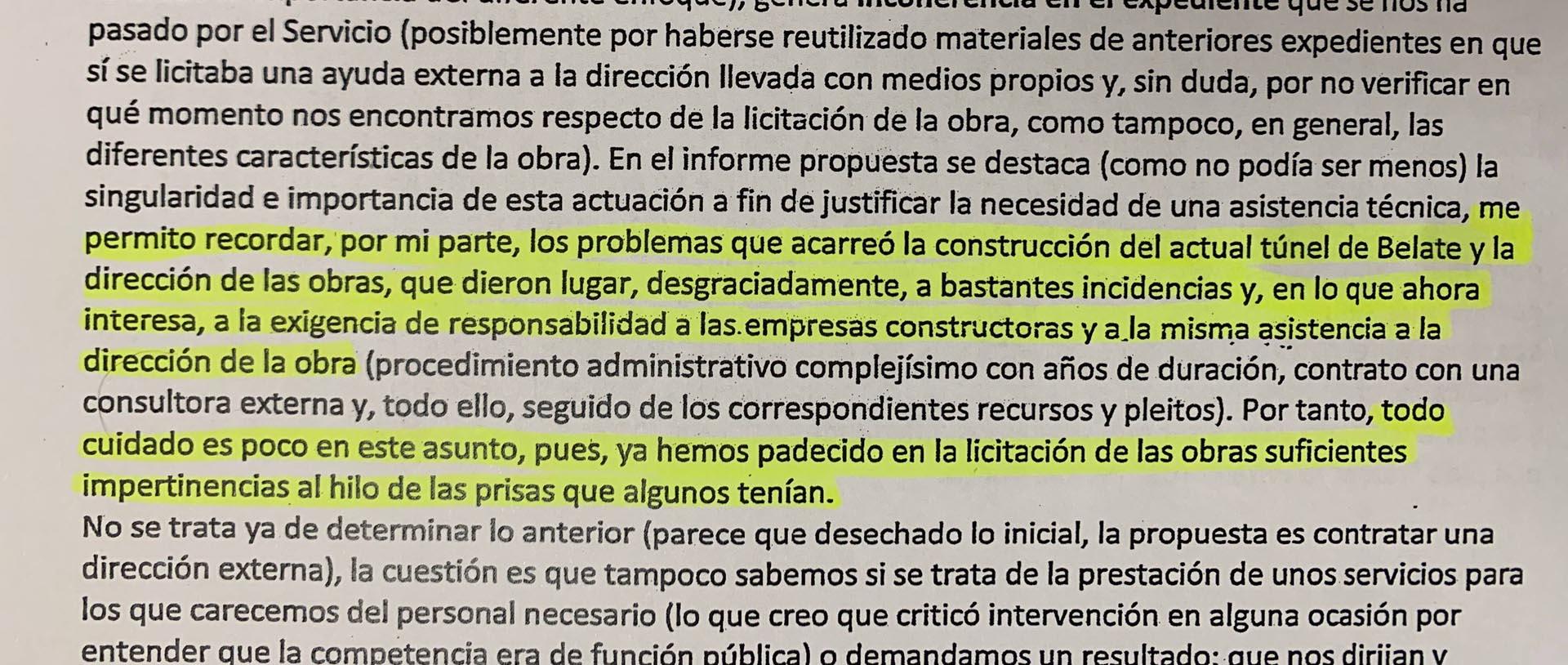 Extracto correo del letrado de la mesa de Belate