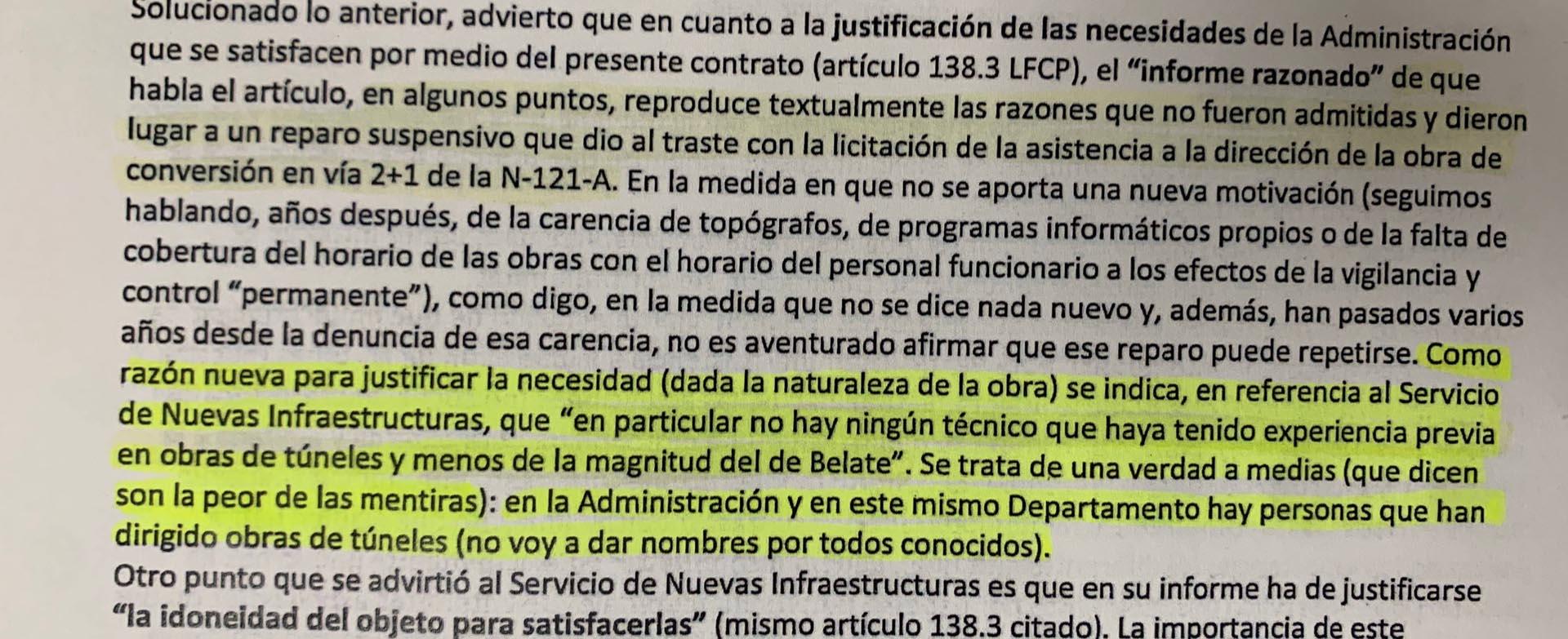 Extracto correo del letrado de la mesa de Belate