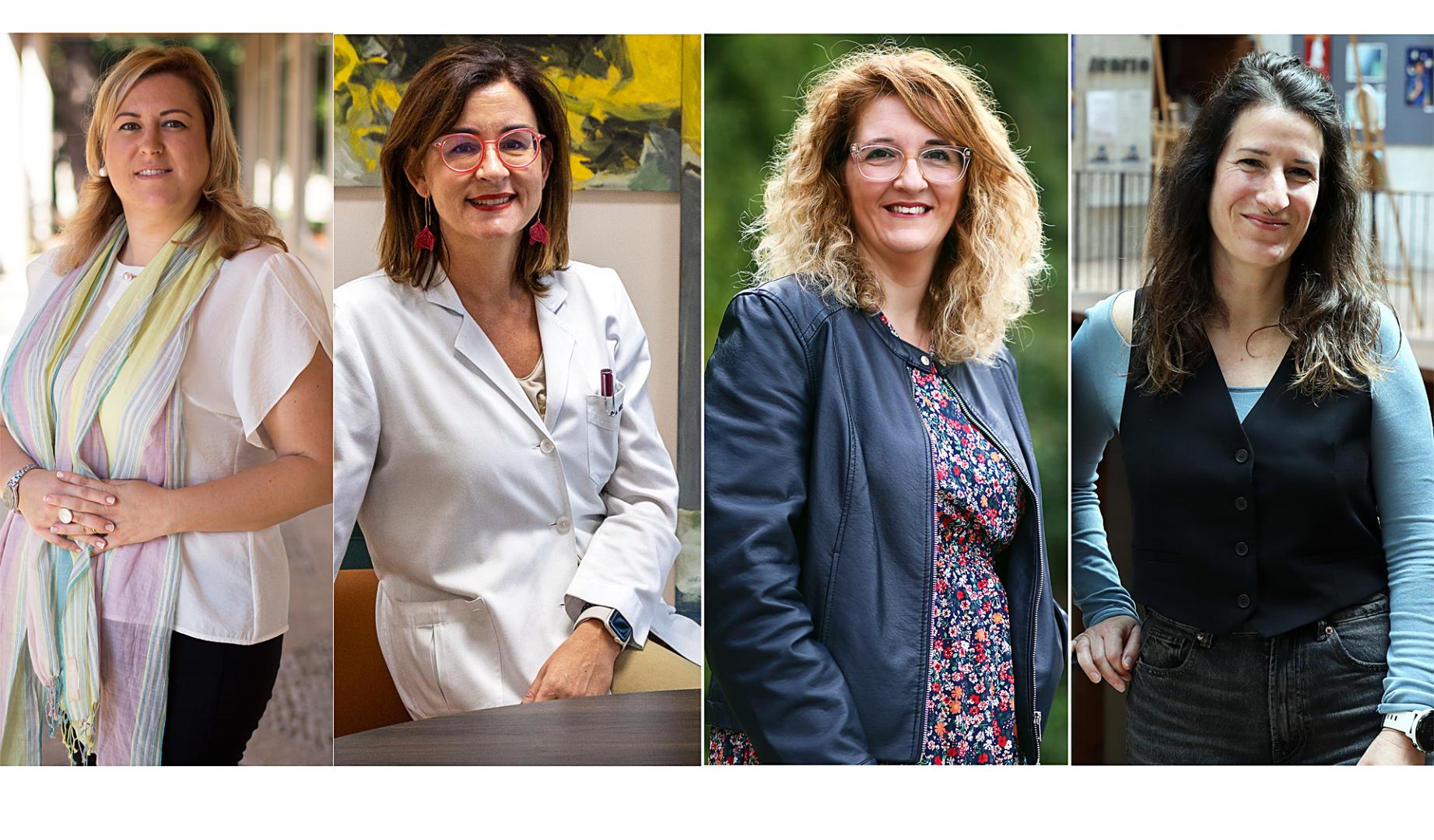 De izda. a dcha., Olatz Ormaetxea (terapeuta familiar y de pareja), Azucena Díez (psiquiatra infantil), Leticia Garcés (pedagoga) y Susana Heredia (Adolescencia libre de móviles)
