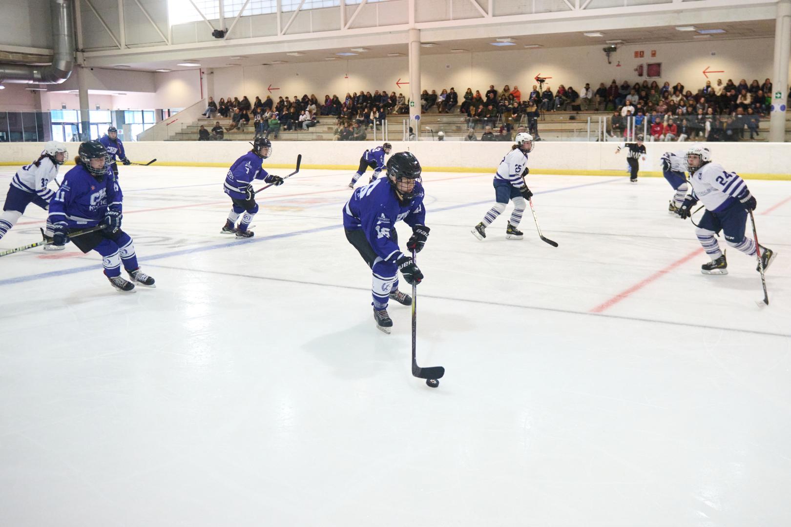 Dentro de la campaña, los escolares recibirán nociones básicas de hockey sobre hielo, un deporte protagonista las últimas temporadas en el Palacio de Hielo de Huarte