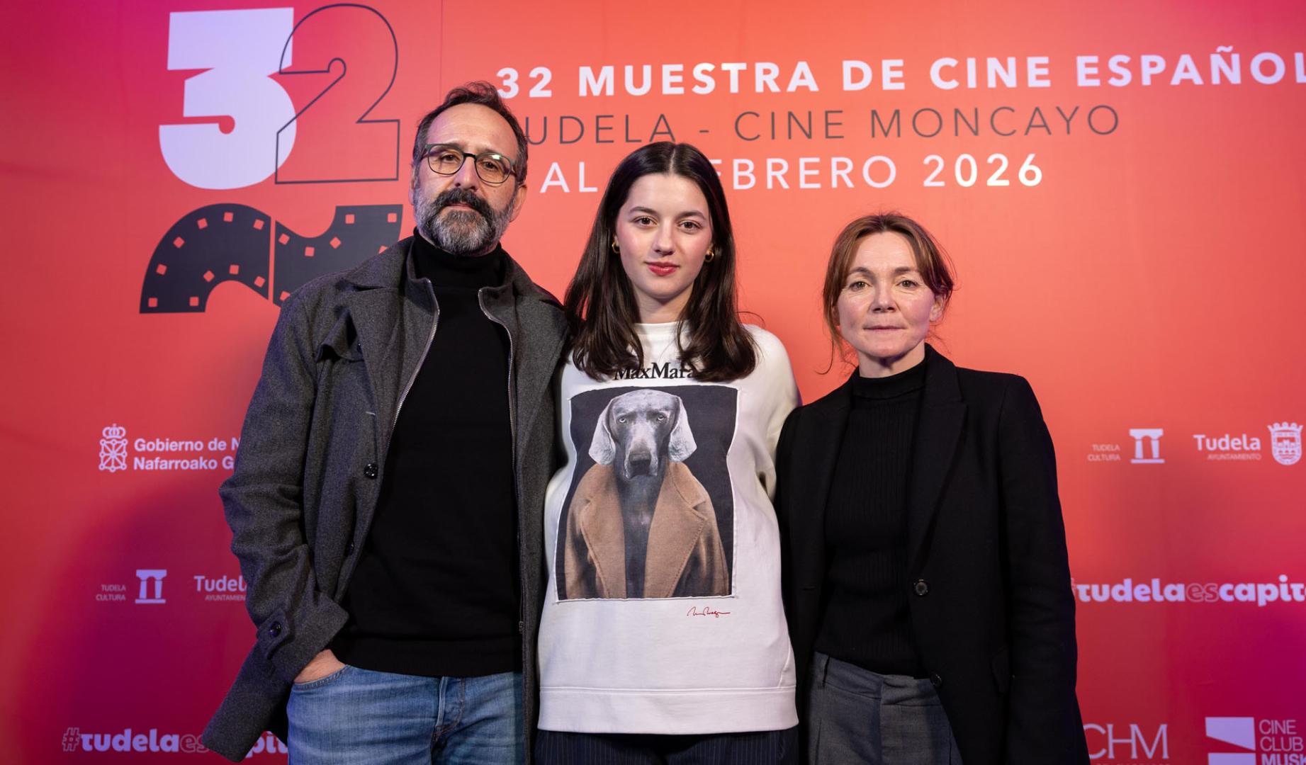 Miguel Garcés, Blanca Soroa y Nagore Aranburu, este viernes en Tudela