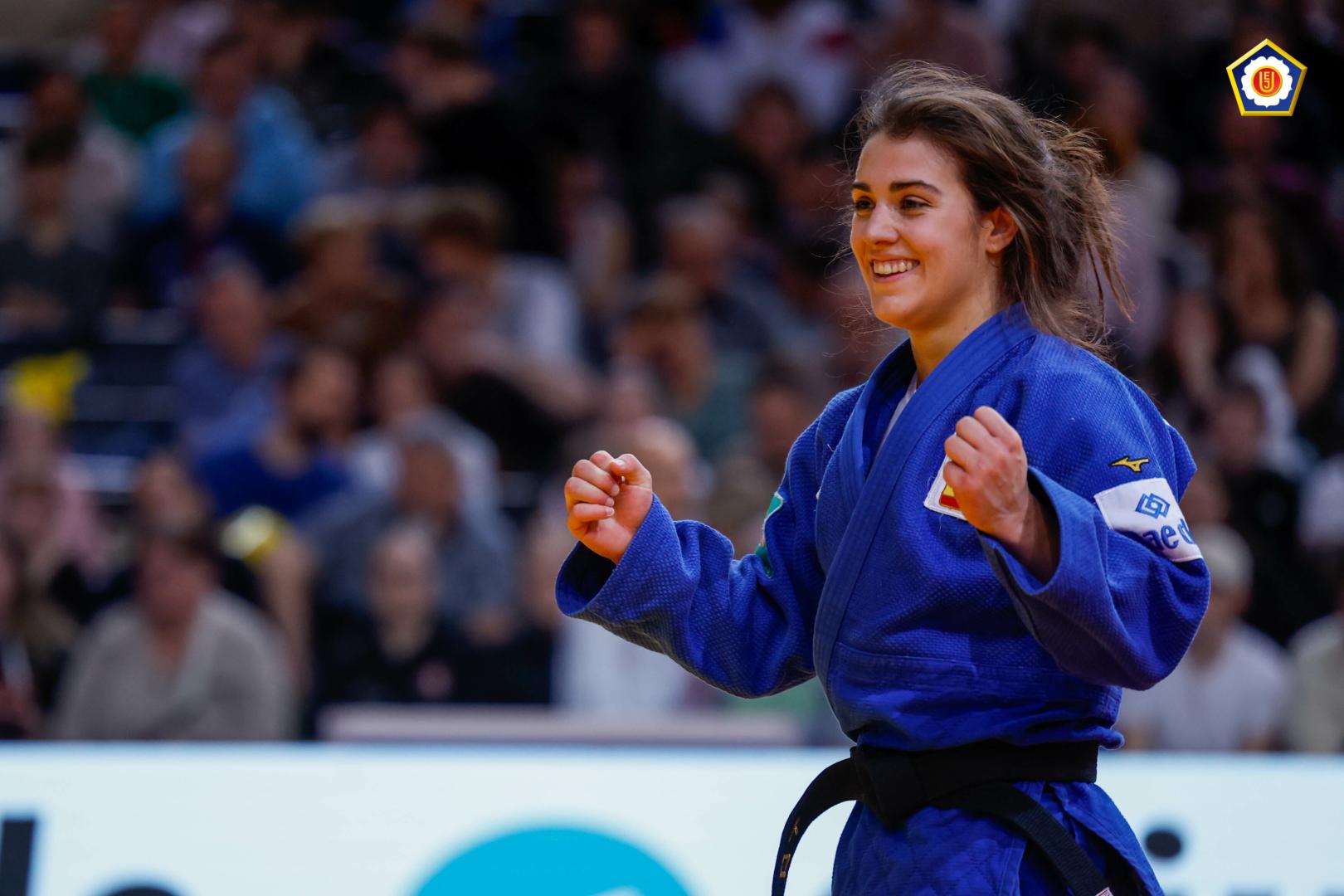 Ariane Toro, festejando una acción este sábado 7 de febrero en el Grand Slam de París