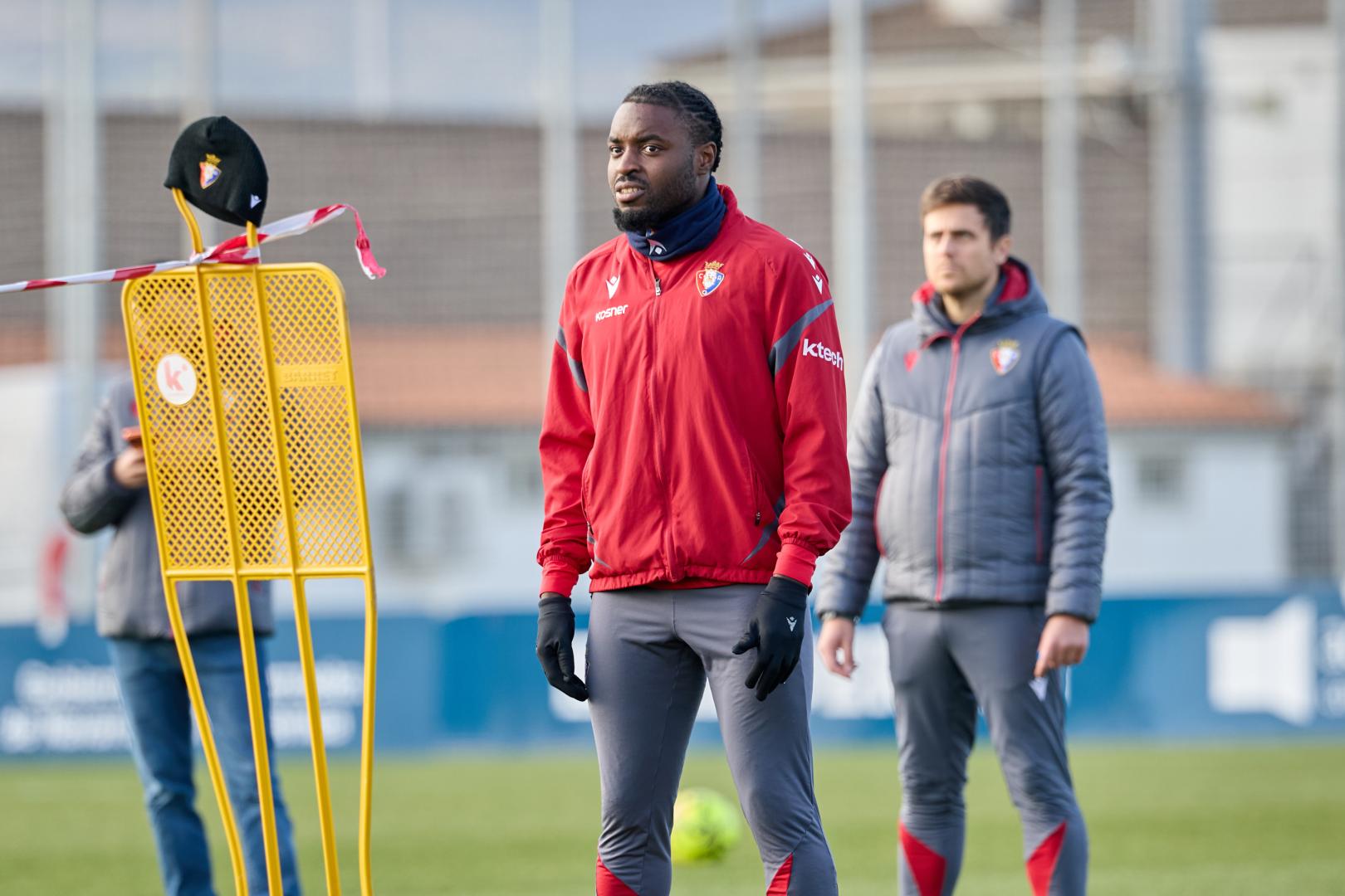 Enzo Boyomo, en un entrenamiento reciente