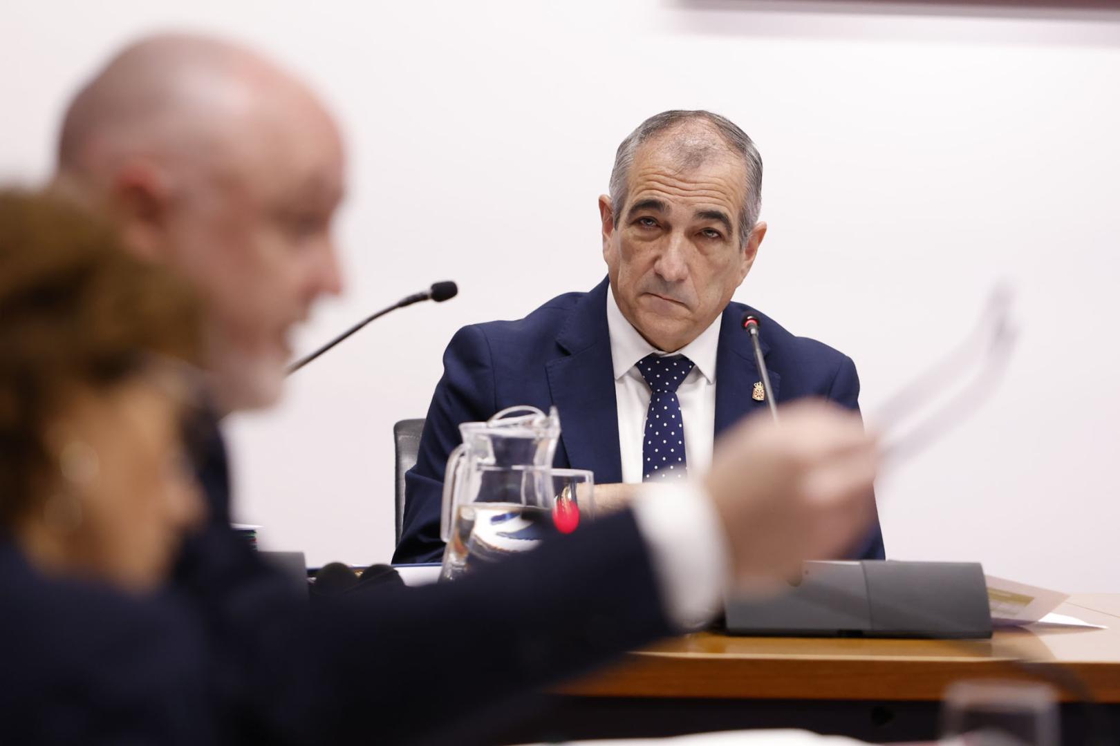 Óscar Chivite, en su comparecencia este martes en la comisión de investigación del Parlamento de Navarra