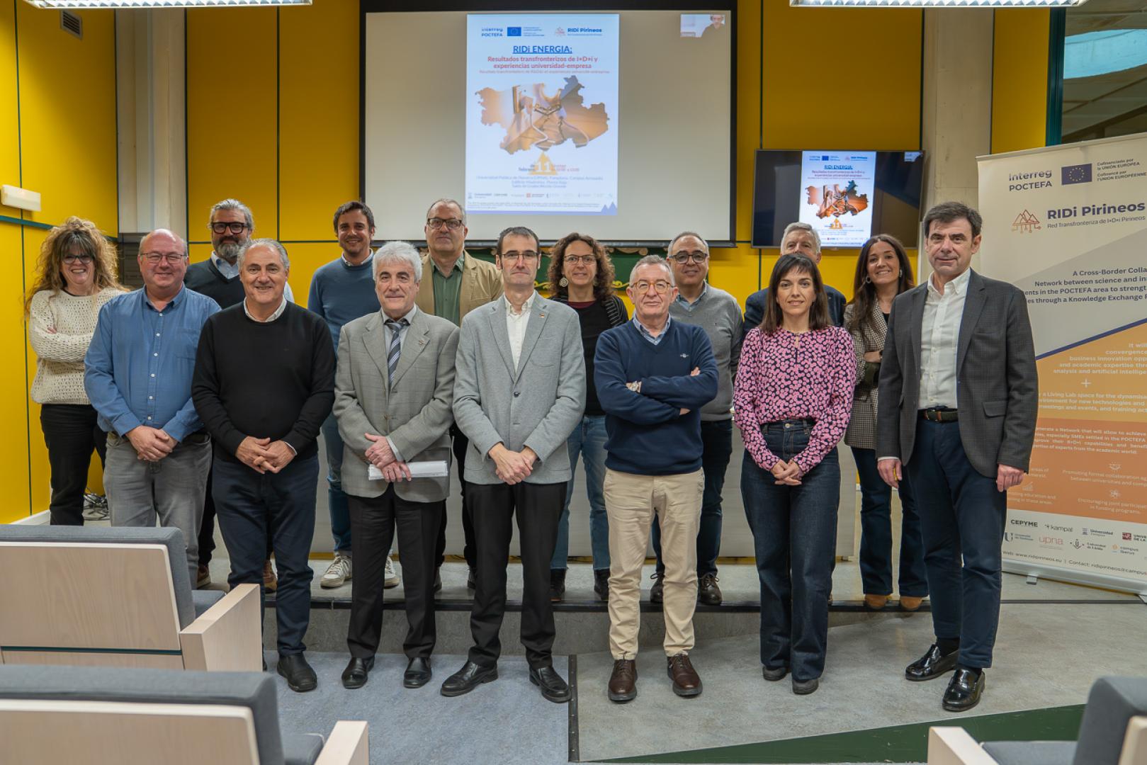 Asistentes a la jornada celebrada en la UPNA en la que se han presentado los avances del proyecto de investigación