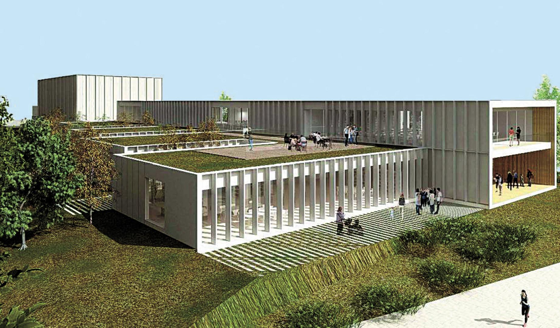 Recreación de la futura casa de cultura del Valle de Egüés en Sarriguren cuyo proyecto se redacta ahora