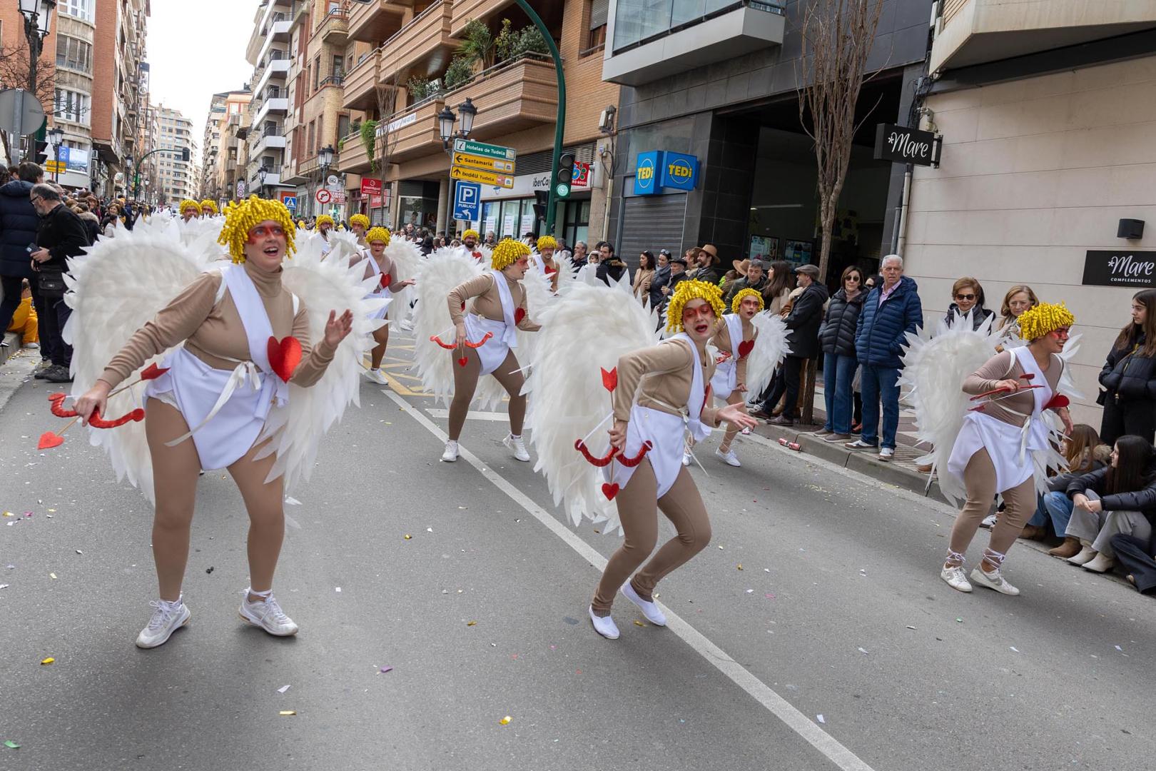 Disfraces, música, celebraciones y colorido por las calles de la capital ribera en la mañana de este domingo, 15 de febrero