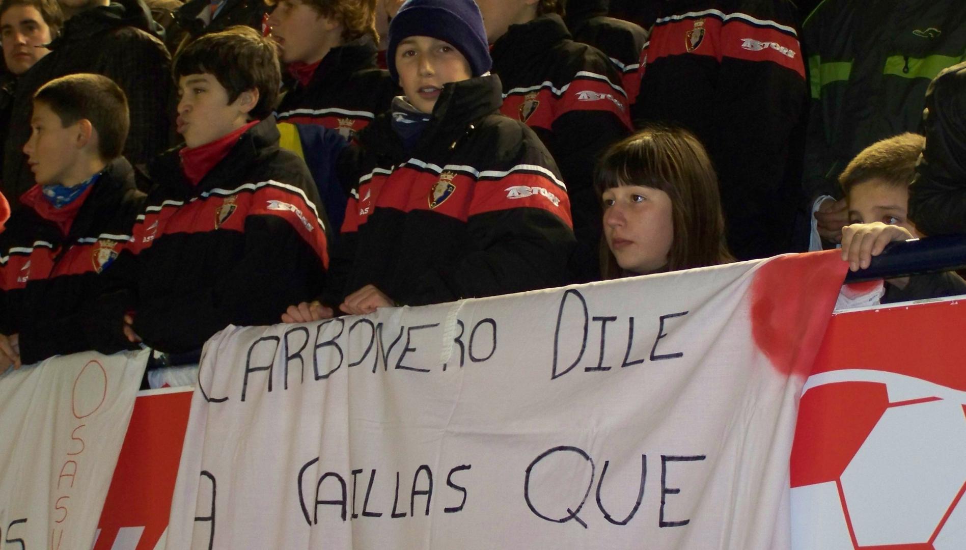 Un joven Jon Moncayola en la grada de Preferencia en ese Osasuna-Real Madrid de 2011 que se saldó con victoria