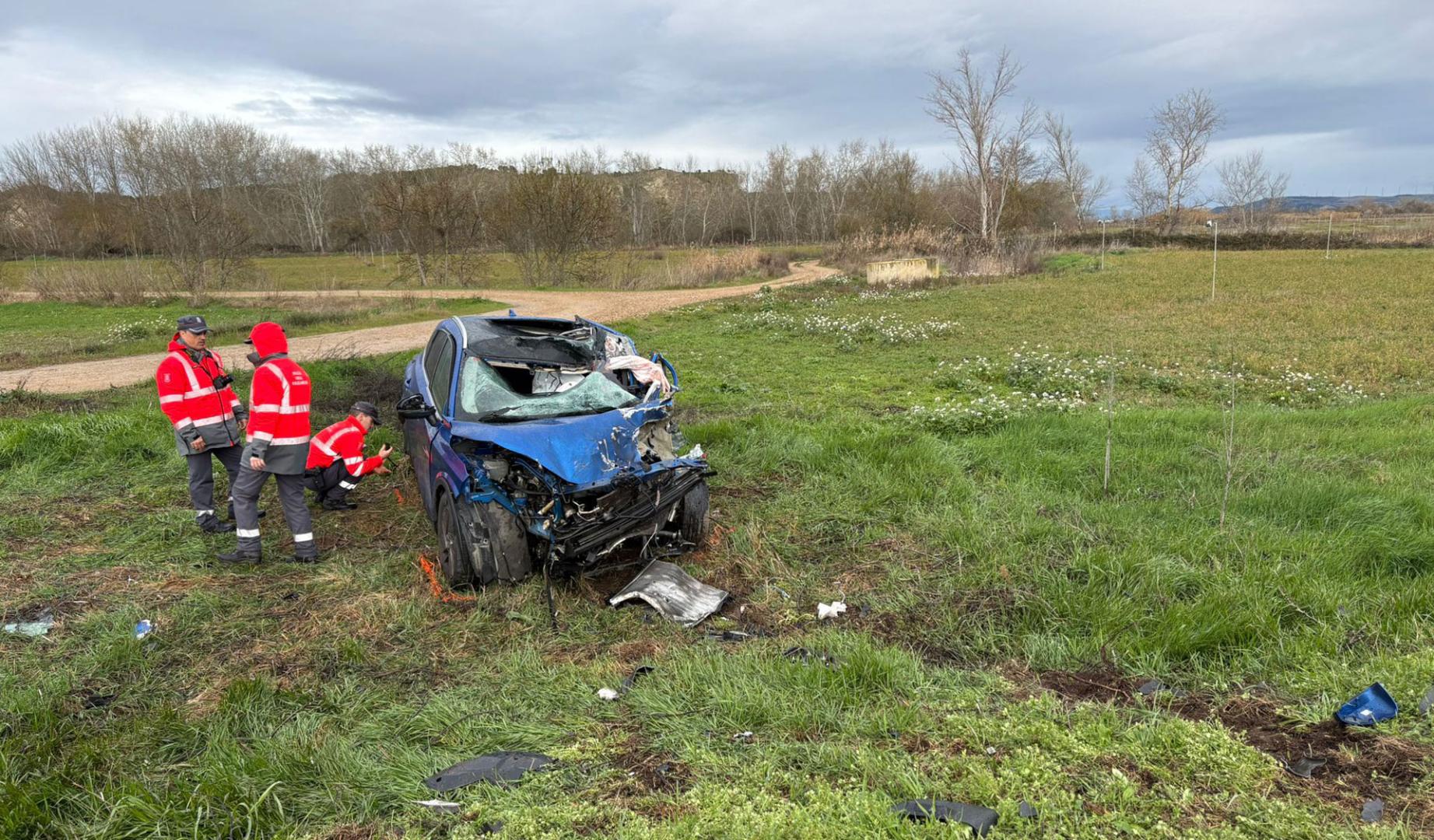 Imagen del estado en el que quedó el vehículo implicado en el accidente