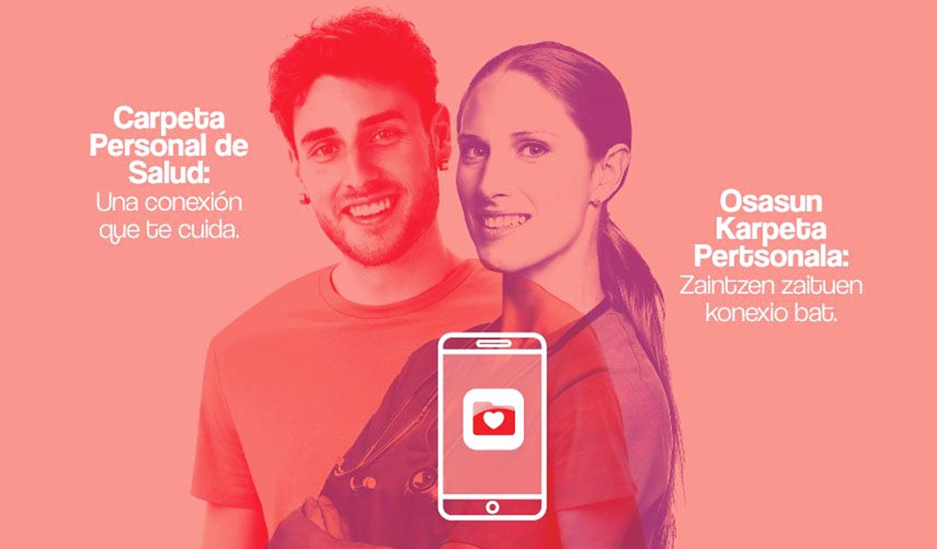Cartel de la campaña del Ejecutivo foral sobre la Carpeta Personal de Salud