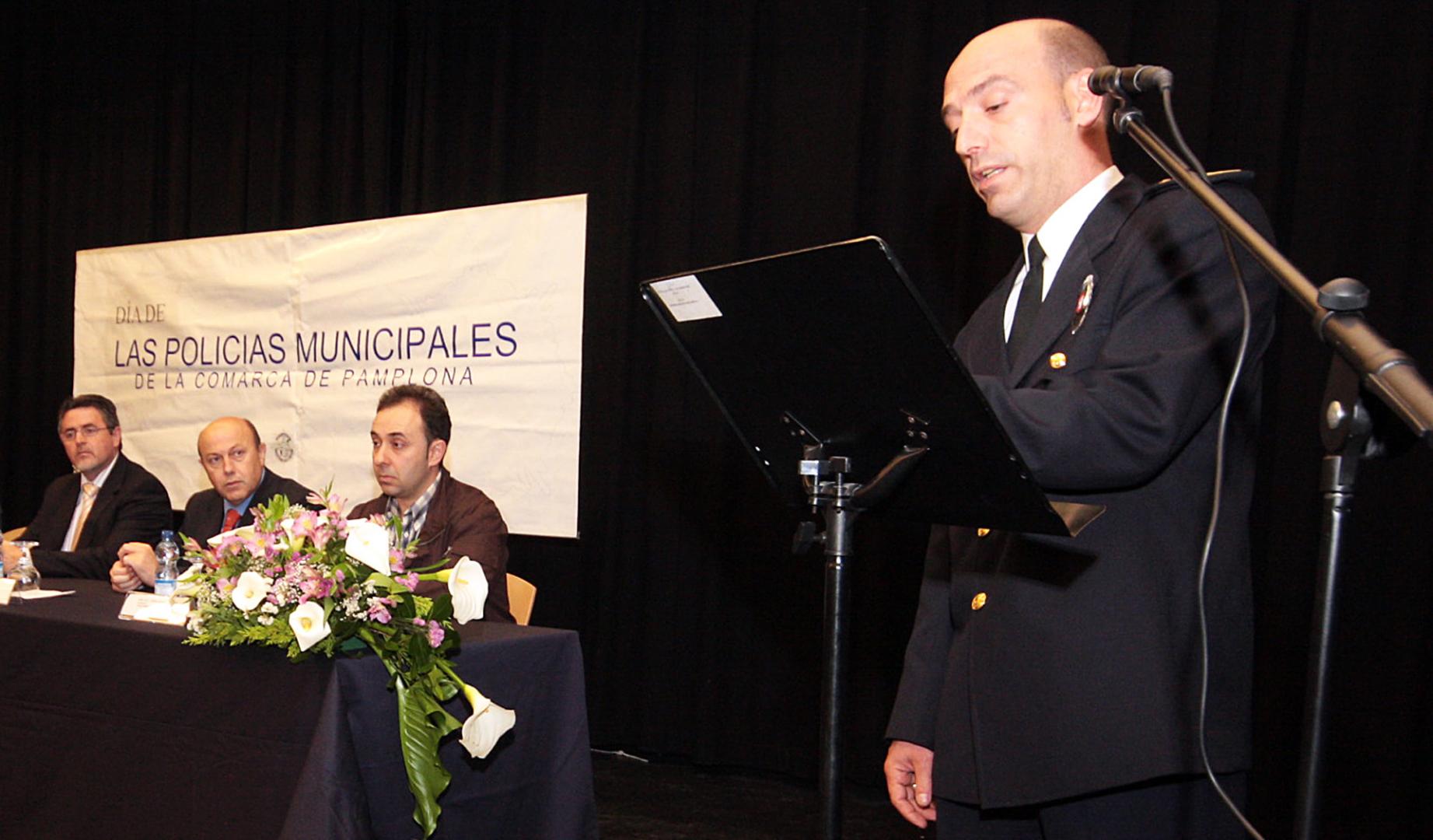 Juan Ceballos, en un día de las policías locales en Berriozar