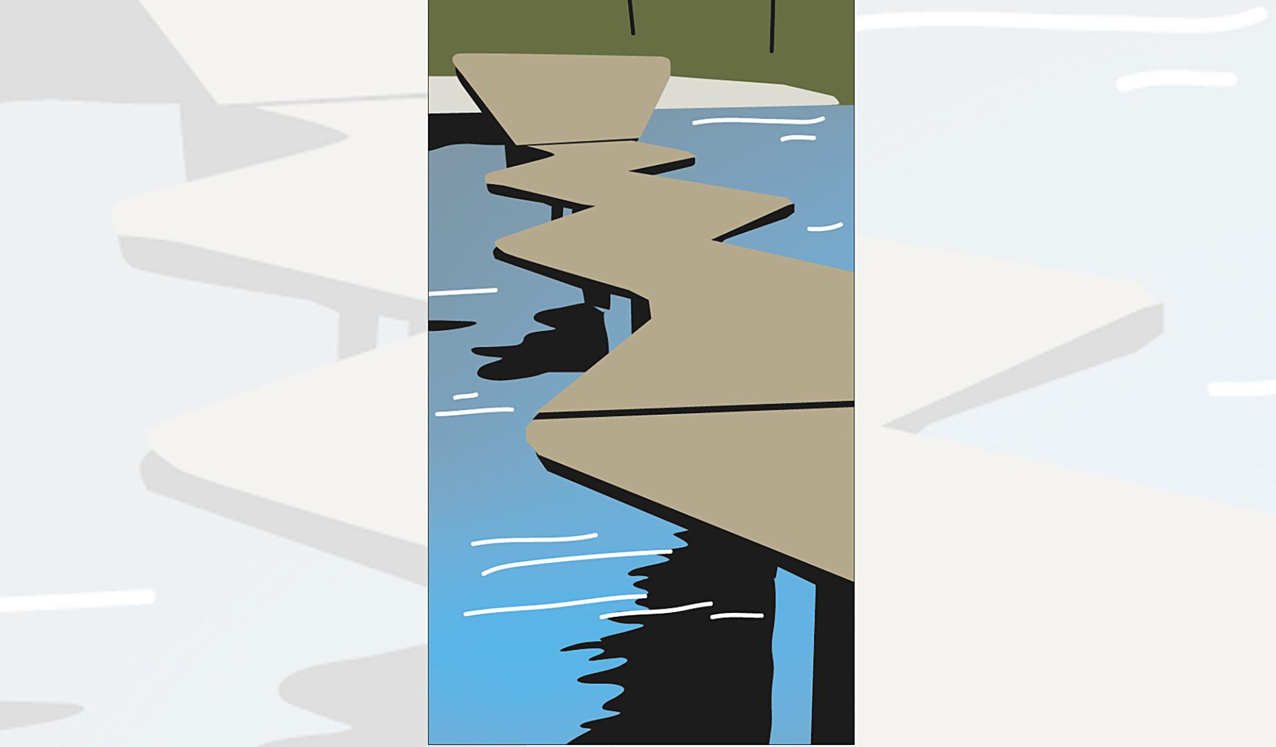 Gráfico de las pasarelas sobre el río Arga a su paso por Pamplona