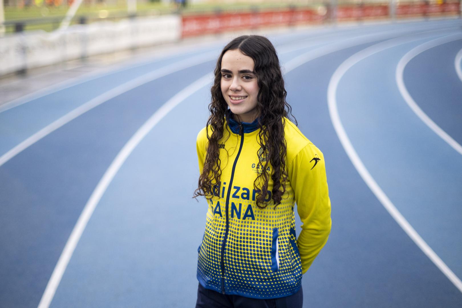 Carla Aguirre en el estadio Larrabide la tarde de ayer