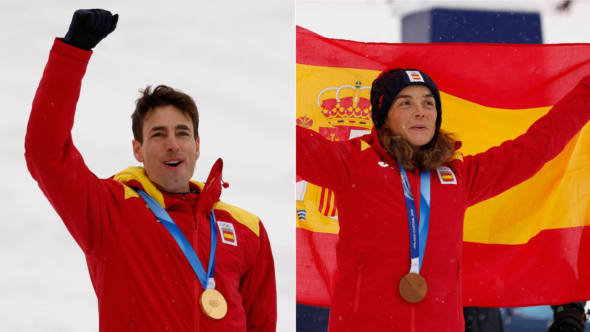 Oriol Cardona y Ana Alonso, con sus medallas de oro y bronce, respectivamente