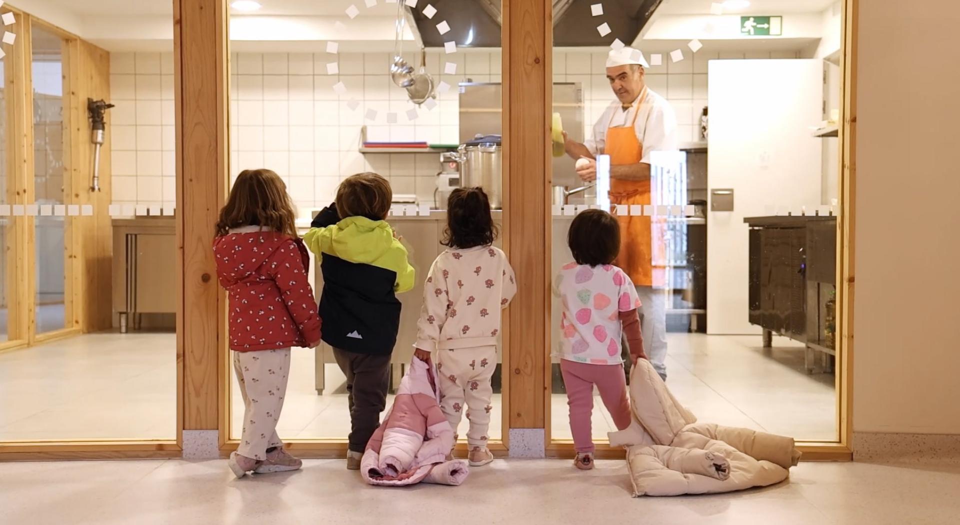 Varios niños, en una escuela infantil de Pamplona.