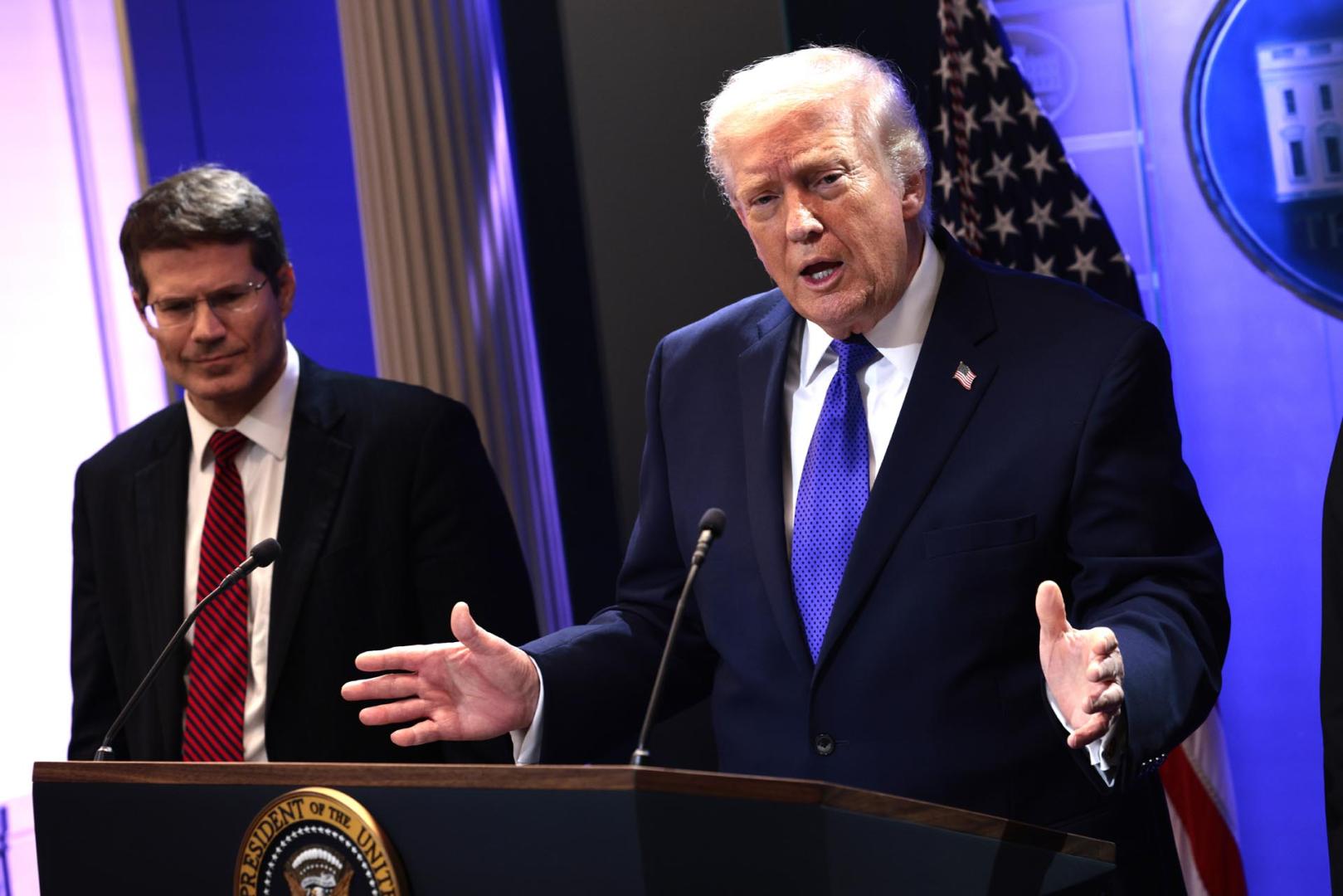 Donald Trump, en la rueda de prensa que ha ofrecido tras conocer el fallo de Tribunal Supremo sobre los aranceles