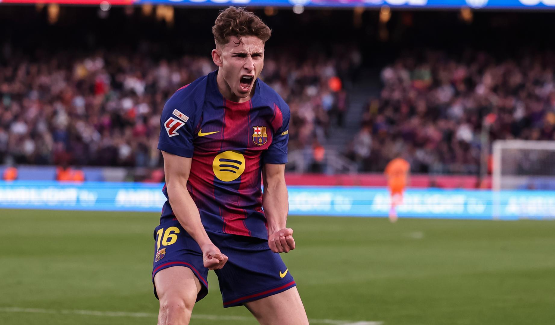 Fermín López celebra su gol contra el Levante