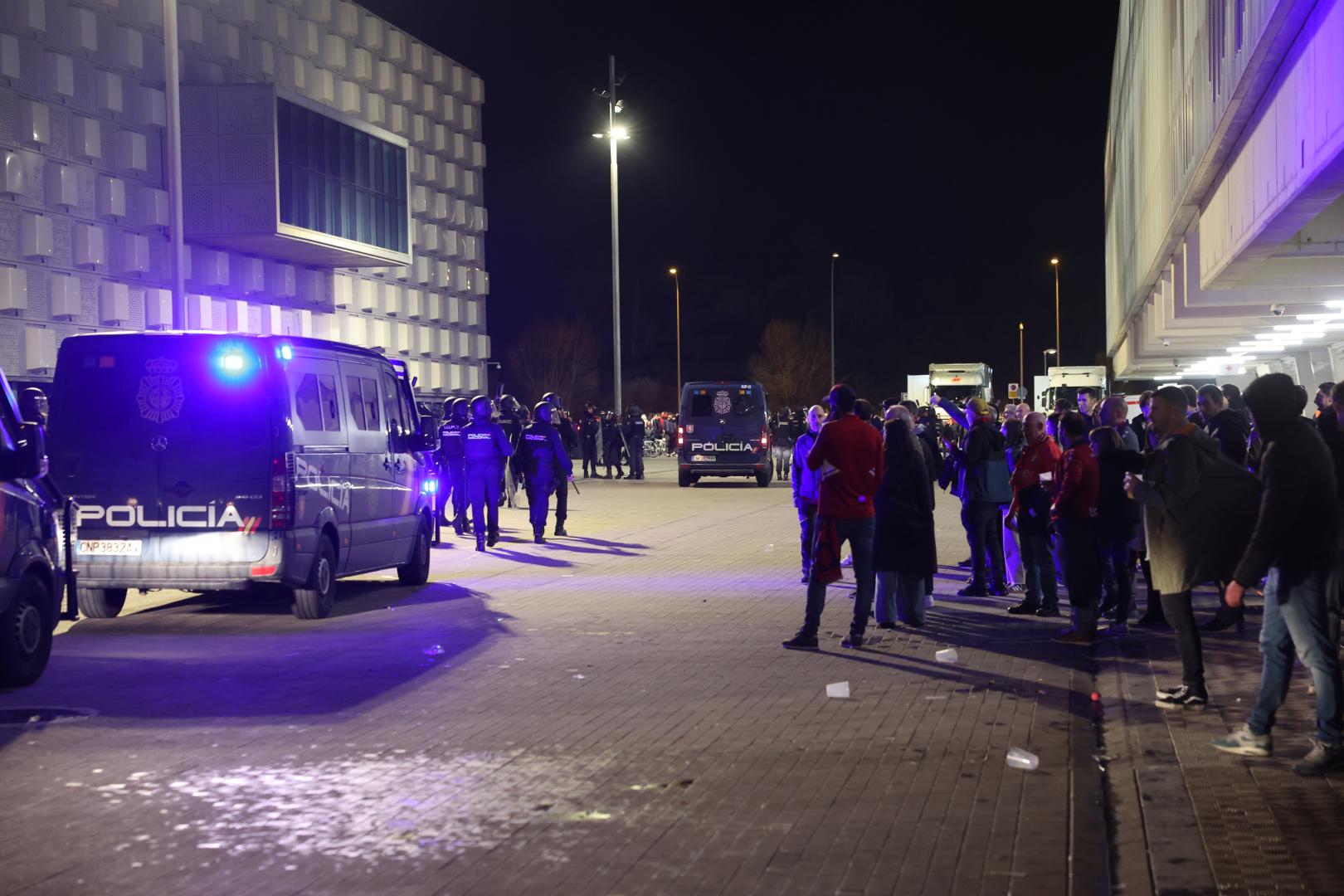 Los aledaños de El Sadar al terminar el partido del sábado