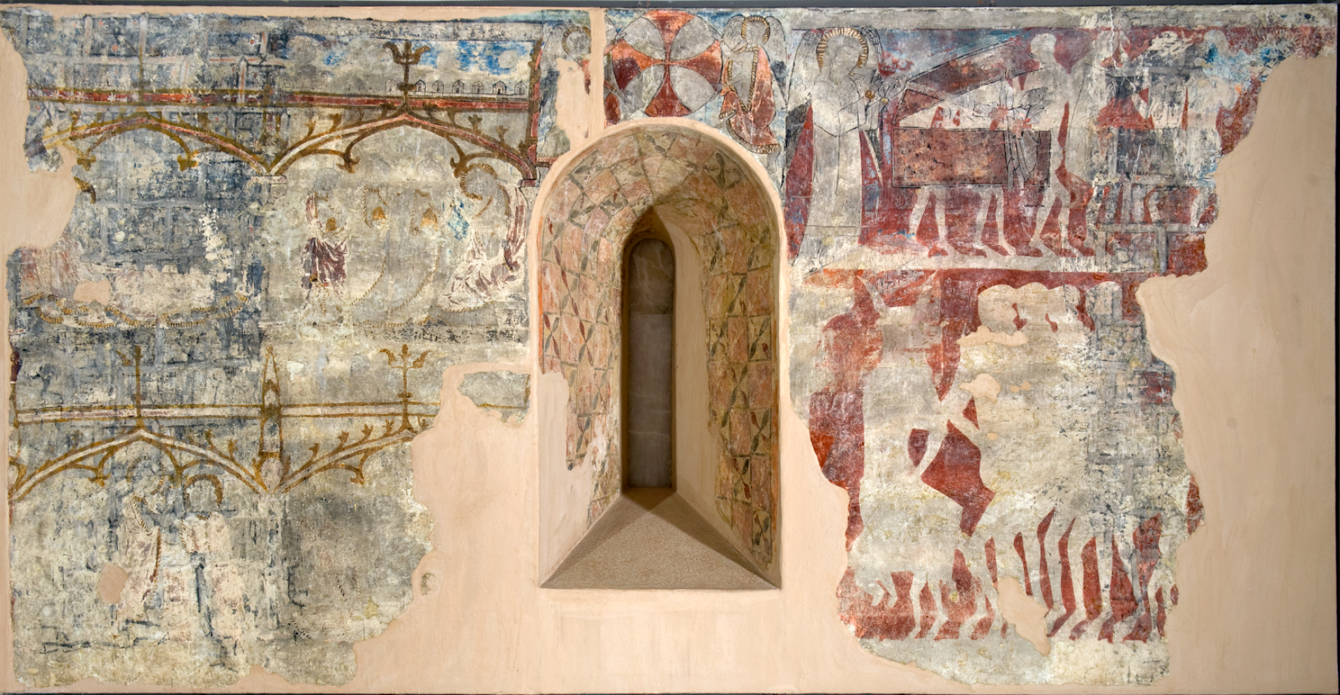 Pintura mural procedente del ábside de la Iglesia de la Asunción de la Virgen, Olleta.