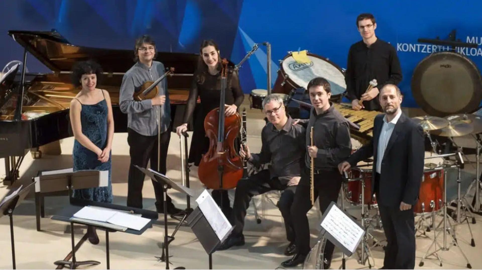 Intérpretes y compositores del concierto que se celebrará en el Conservatorio Superior de Música de Navarra.