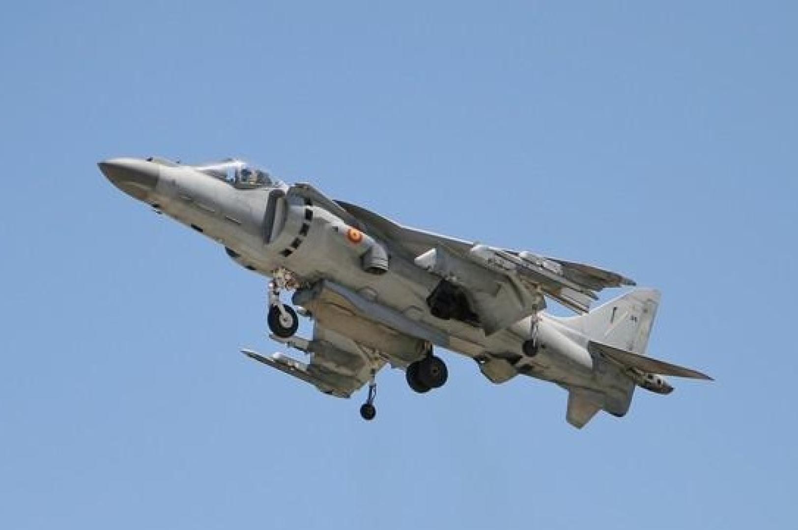 Imagen de uno de los Harrier de la Armada Española