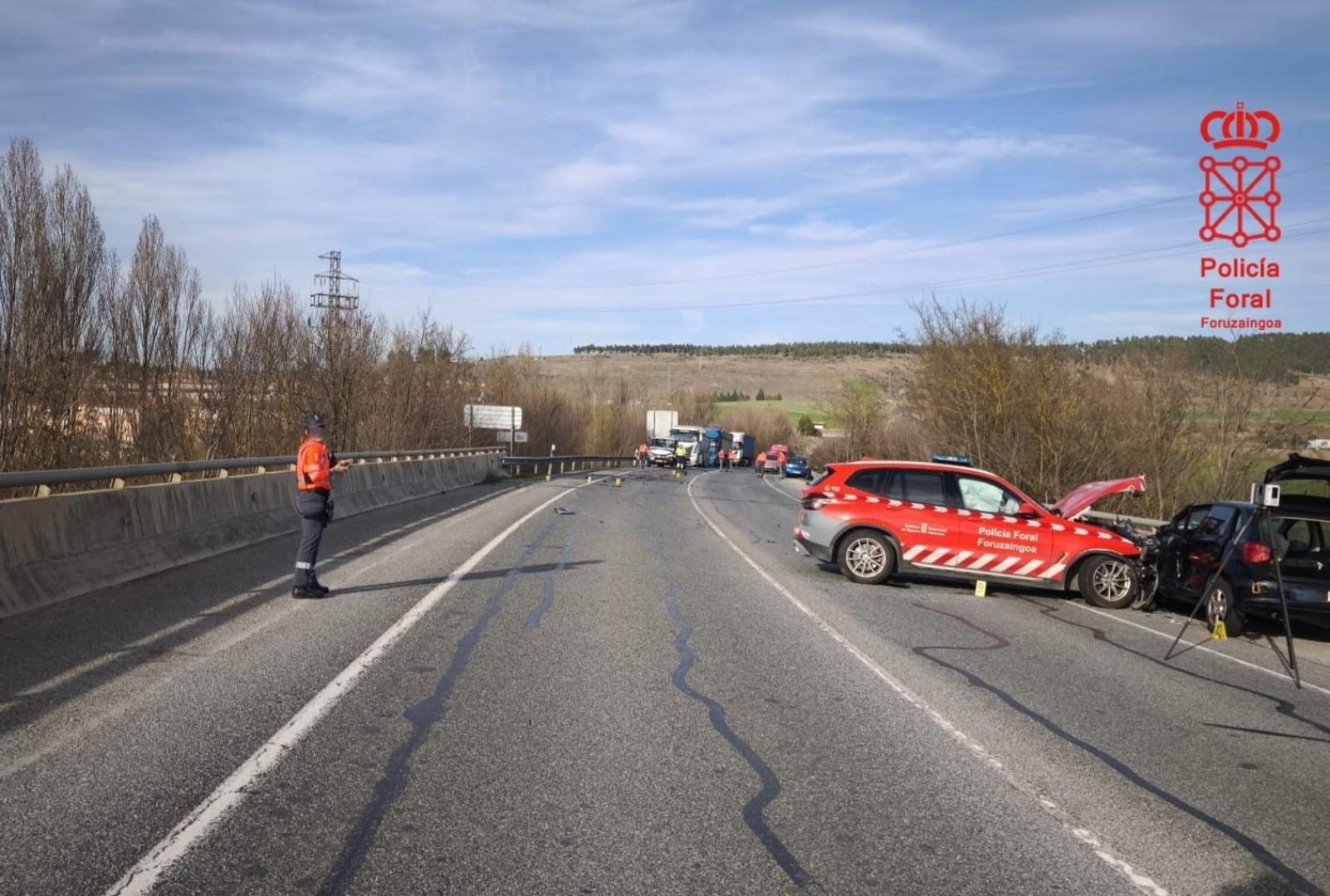Imagen del accidente en Noáin