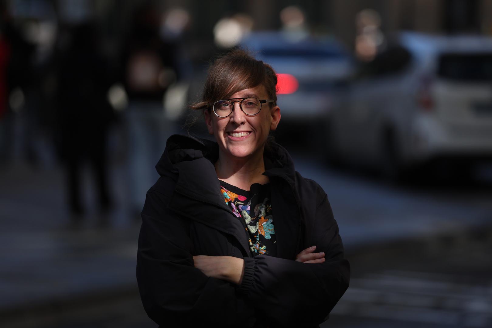 Itziar García Zubiri esta semana en Pamplona, donde tiene su oficina como autónoma
