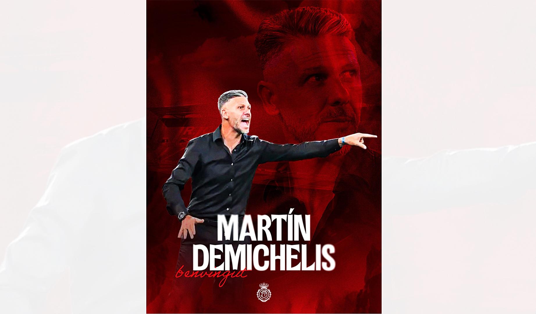 Imagen publicada en redes sociales por el RCD Mallorca anunciando la llegada del técnico Martin Demichelis