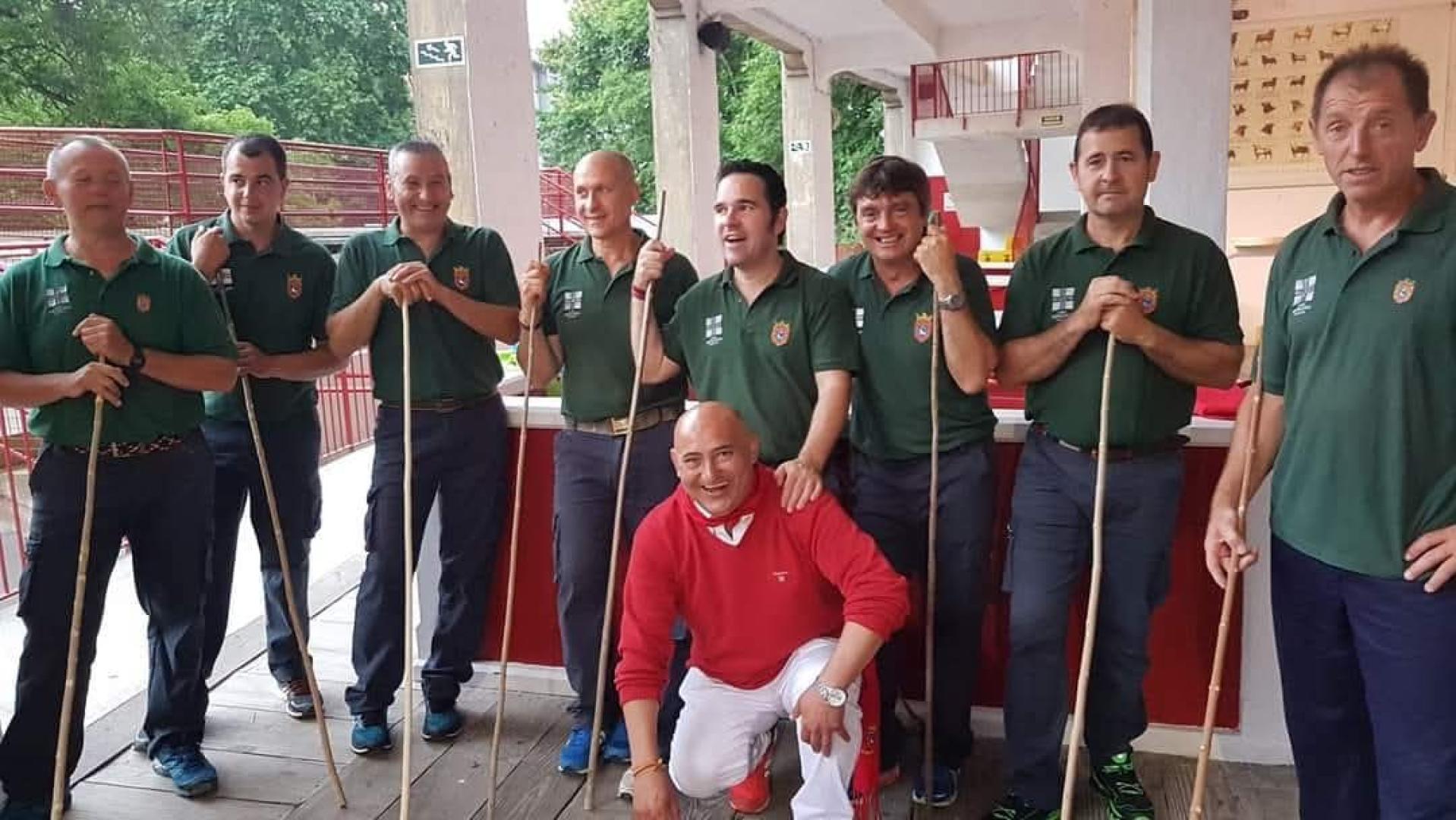 Con los pastores del encierro.