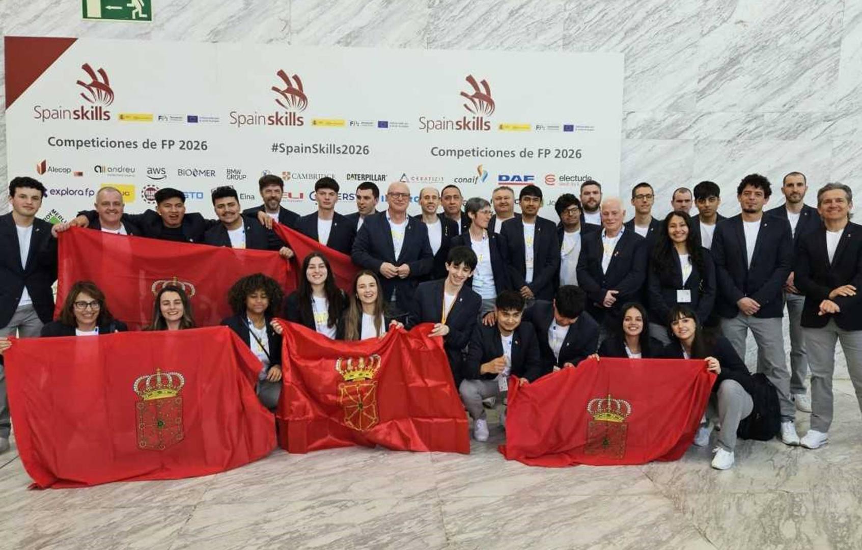 La delegación navarra que participó en las olimpiadas de FP el pasado sábado en Madrid.