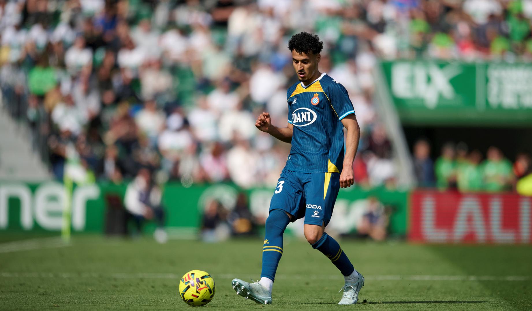 Omar El Hilali durante el partido contra el Elche este pasado fin de semana